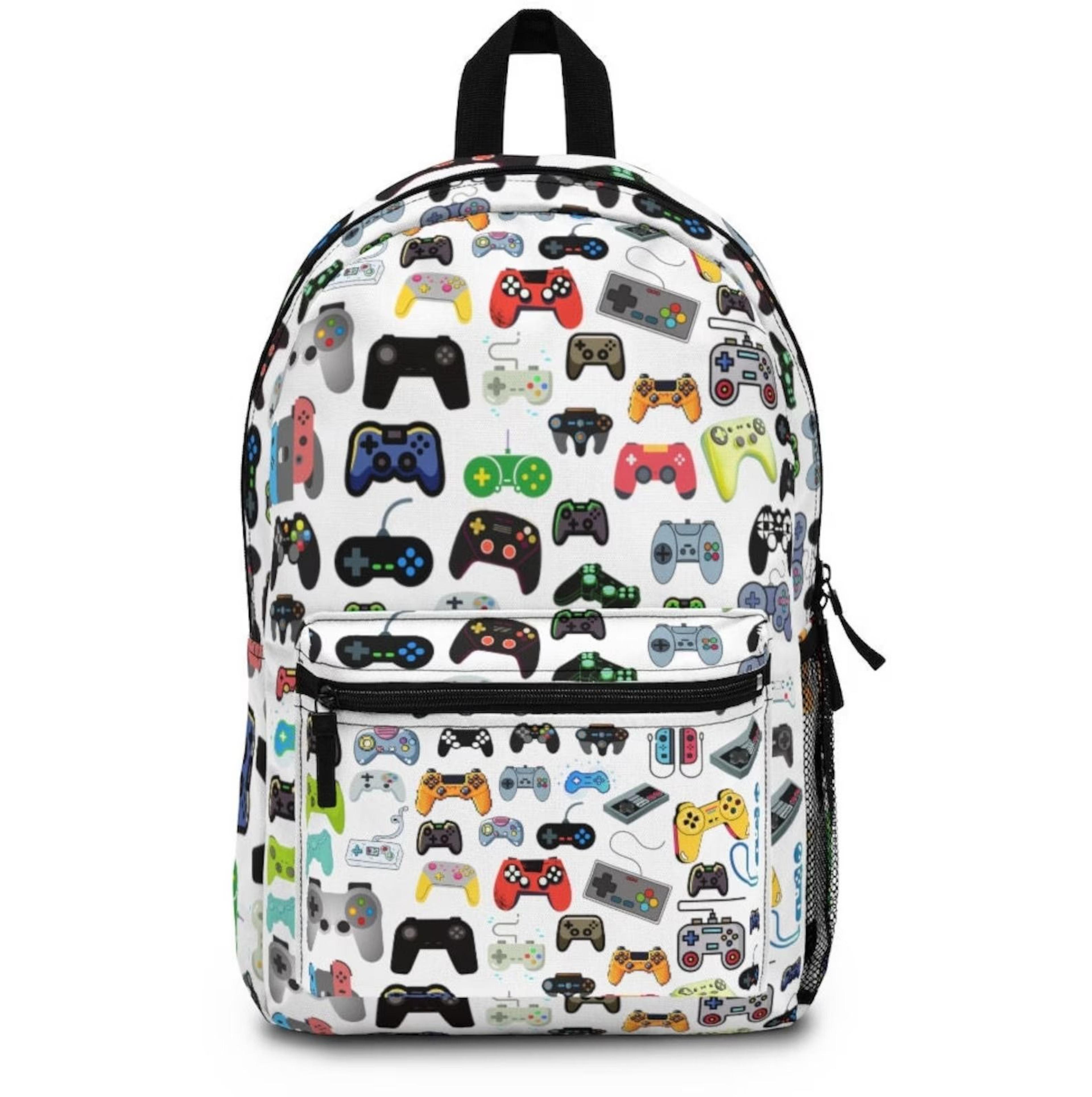 gaming controller kids backpack, personalized retro console school backpack, video game bookbag for boys girls