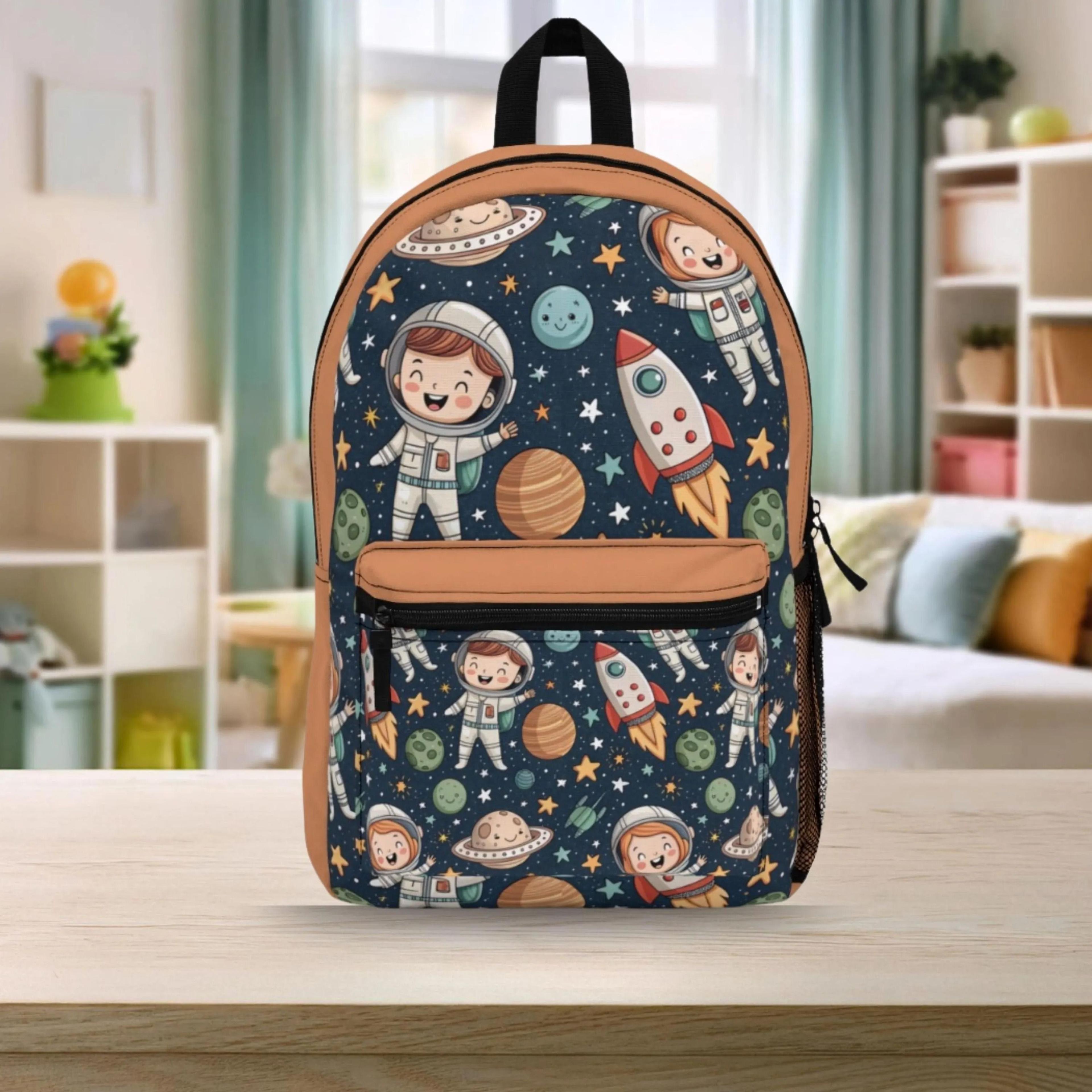 space backpack for kids, astronaut school bag, rocket planet bookbag, cute galaxy back to school backpack for boys