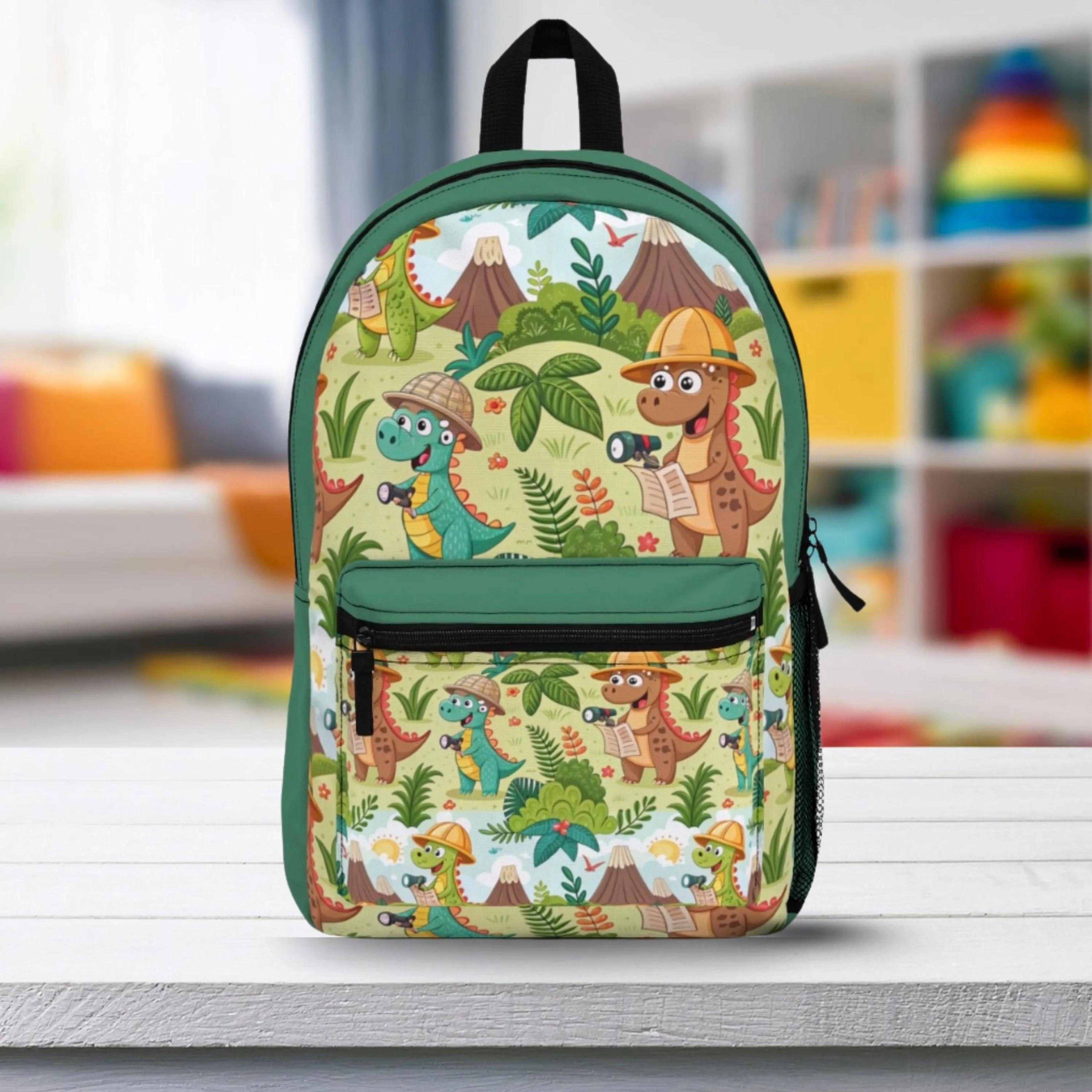 dinosaur explorer backpack for kids, cute dino safari school bag, jurassic adventure bookbag, back to school backpack