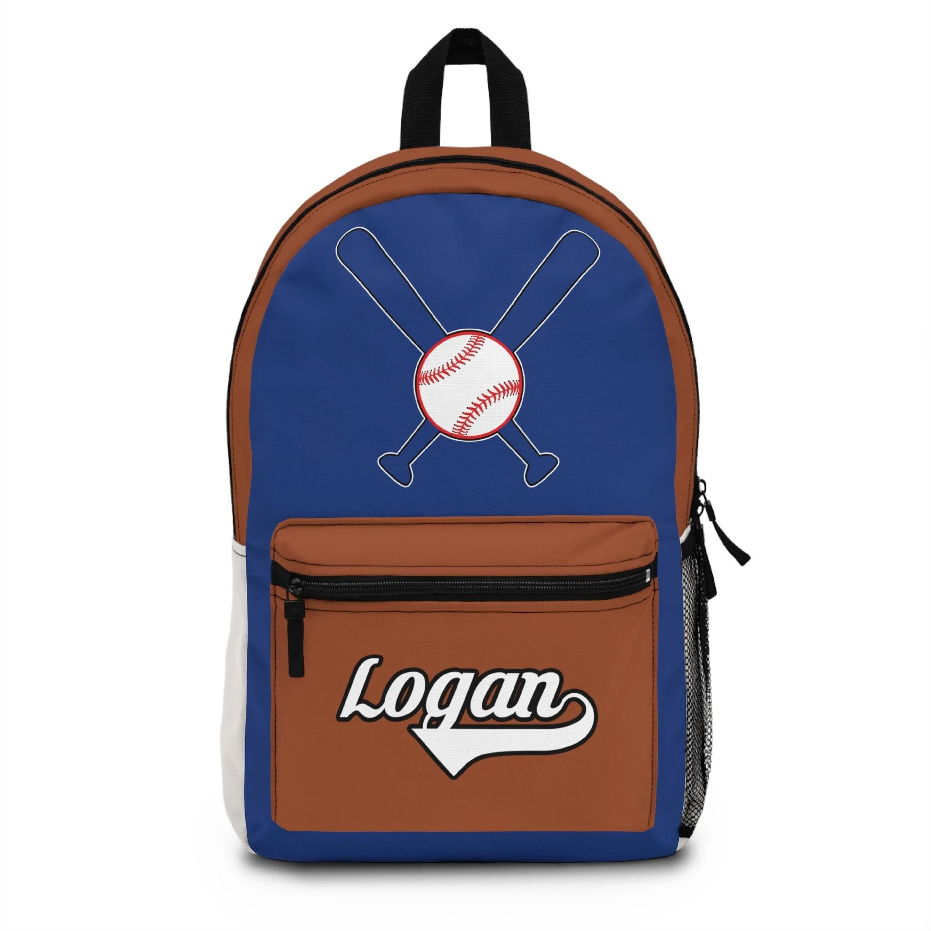 personalized baseball backpack for kids, custom name baseball school bag, boys sports bookbag, baseball player backpack