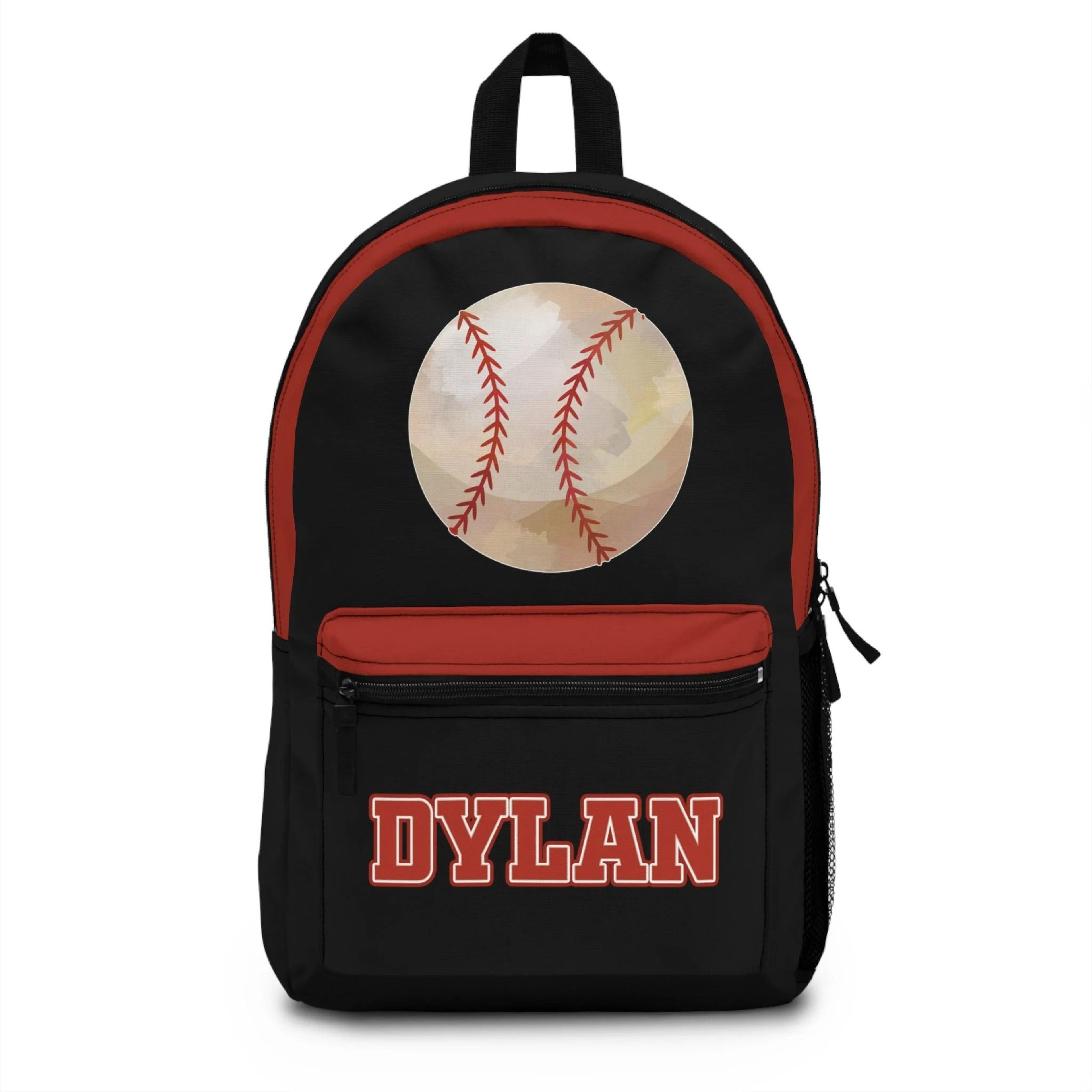 personalized baseball backpack for boys, custom name baseball school bag, sports bookbag, kids backpack, back to school
