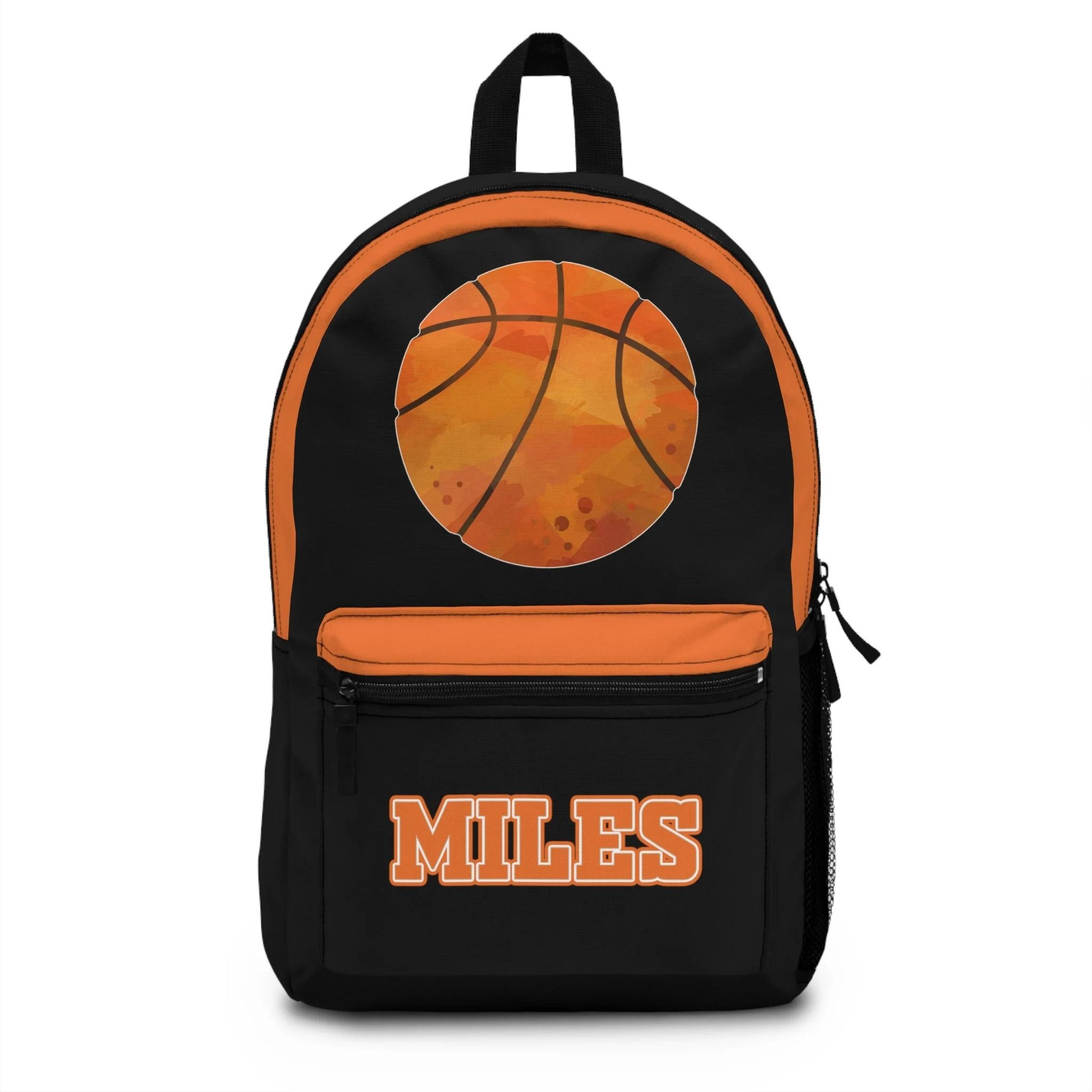 personalized basketball backpack for boys, custom name basketball school bag, sports bookbag, kids backpack