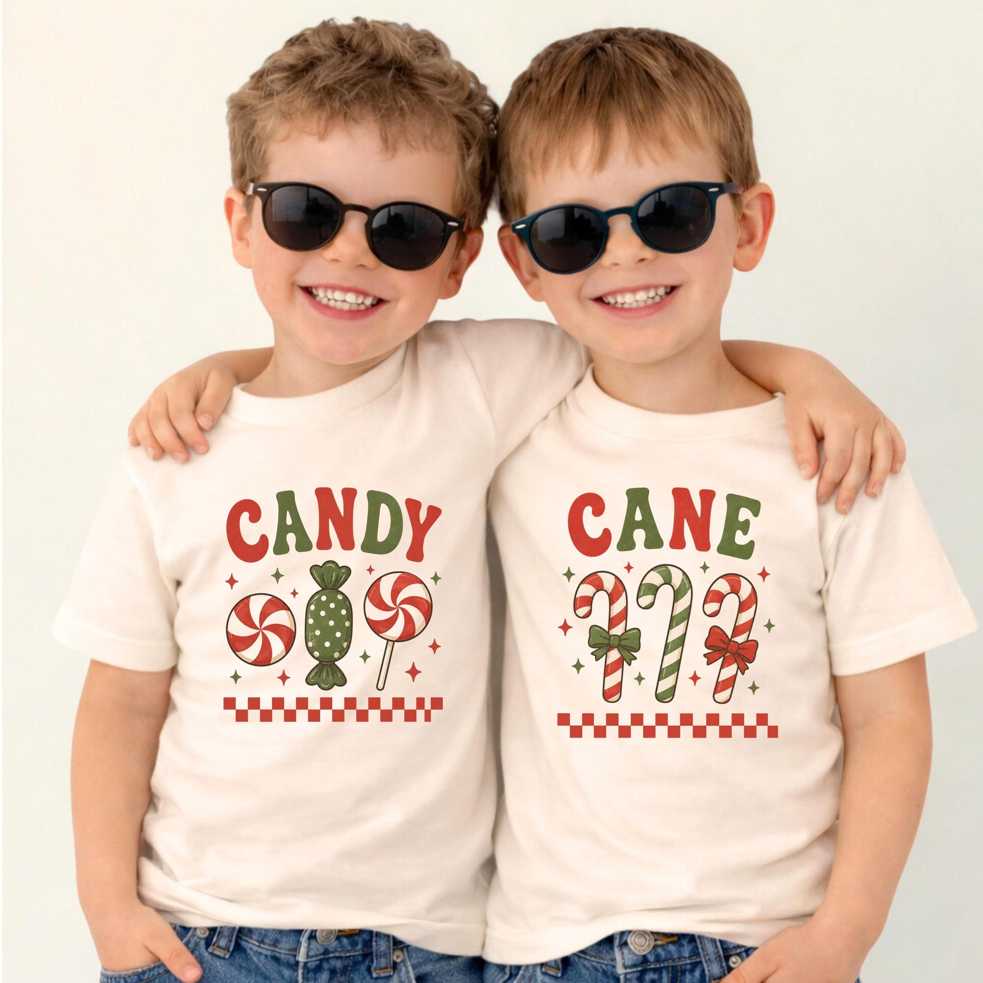 candy cane matching sibling christmas shirts, brother sister christmas tee, kids holiday shirt, family christmas outfit
