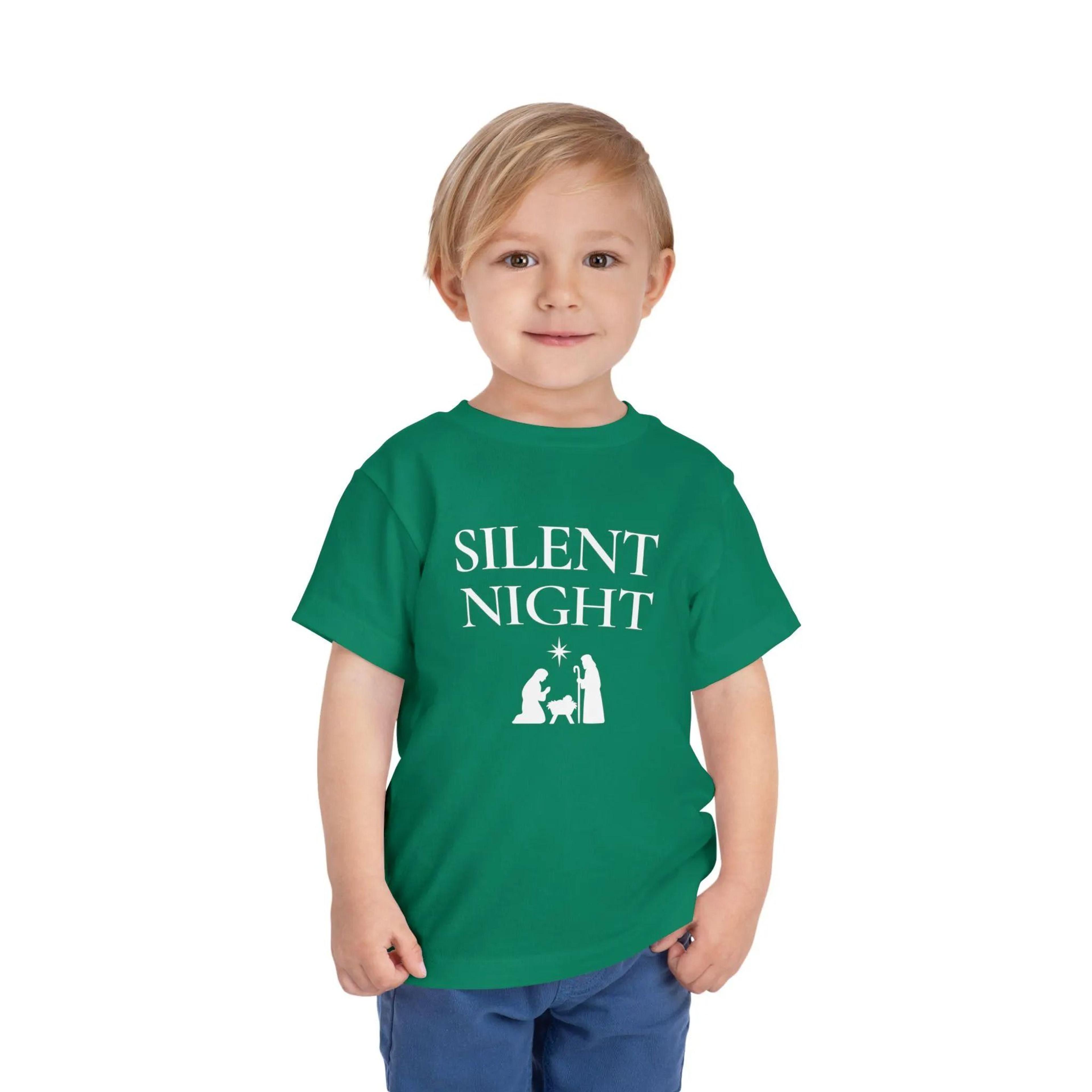 silent night holy night matching christmas shirts, christian sibling christmas shirts, brother sister nativity kids holi