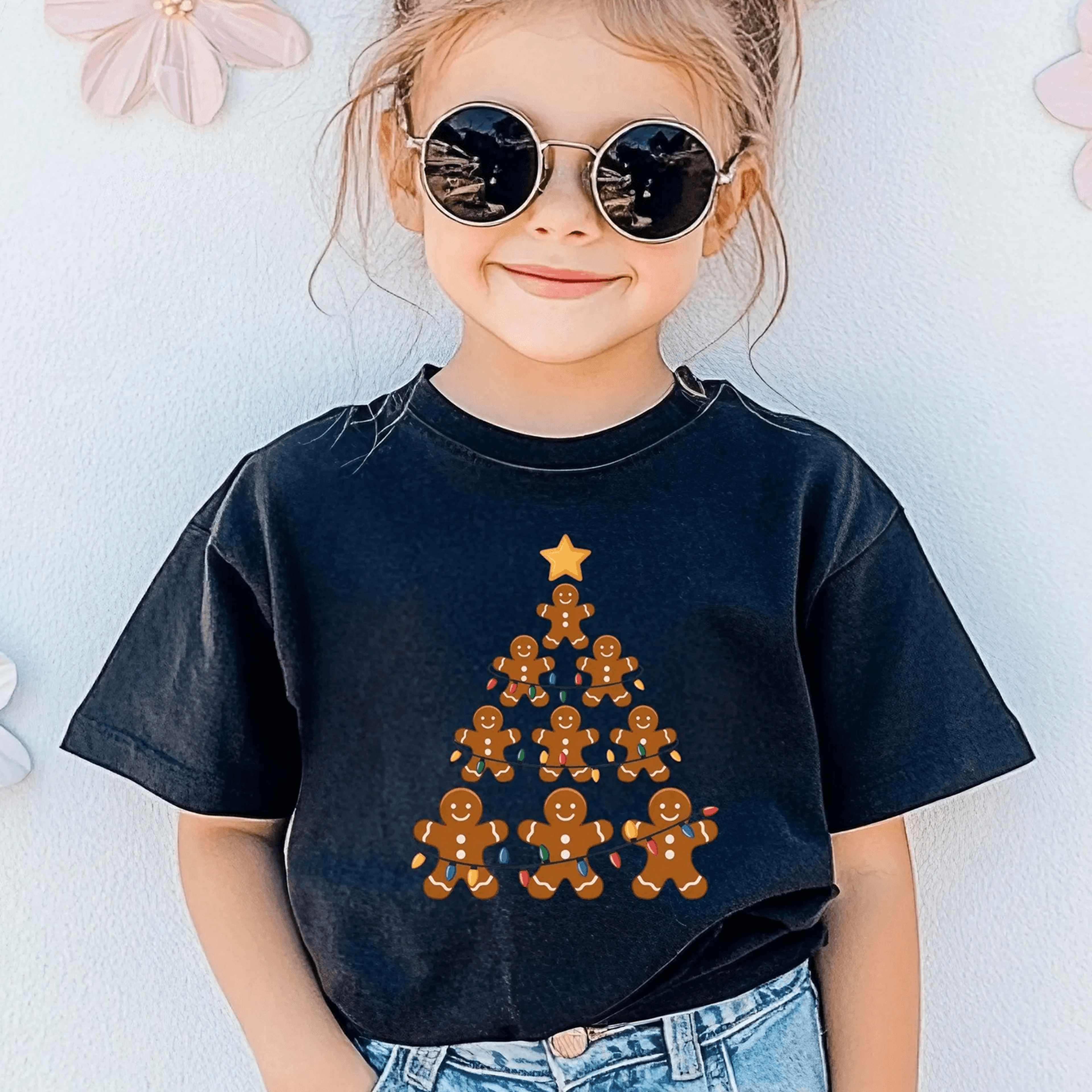 gingerbread christmas tree baby romper & kids t-shirt, cute christmas cookie outfit, holiday gift for babies