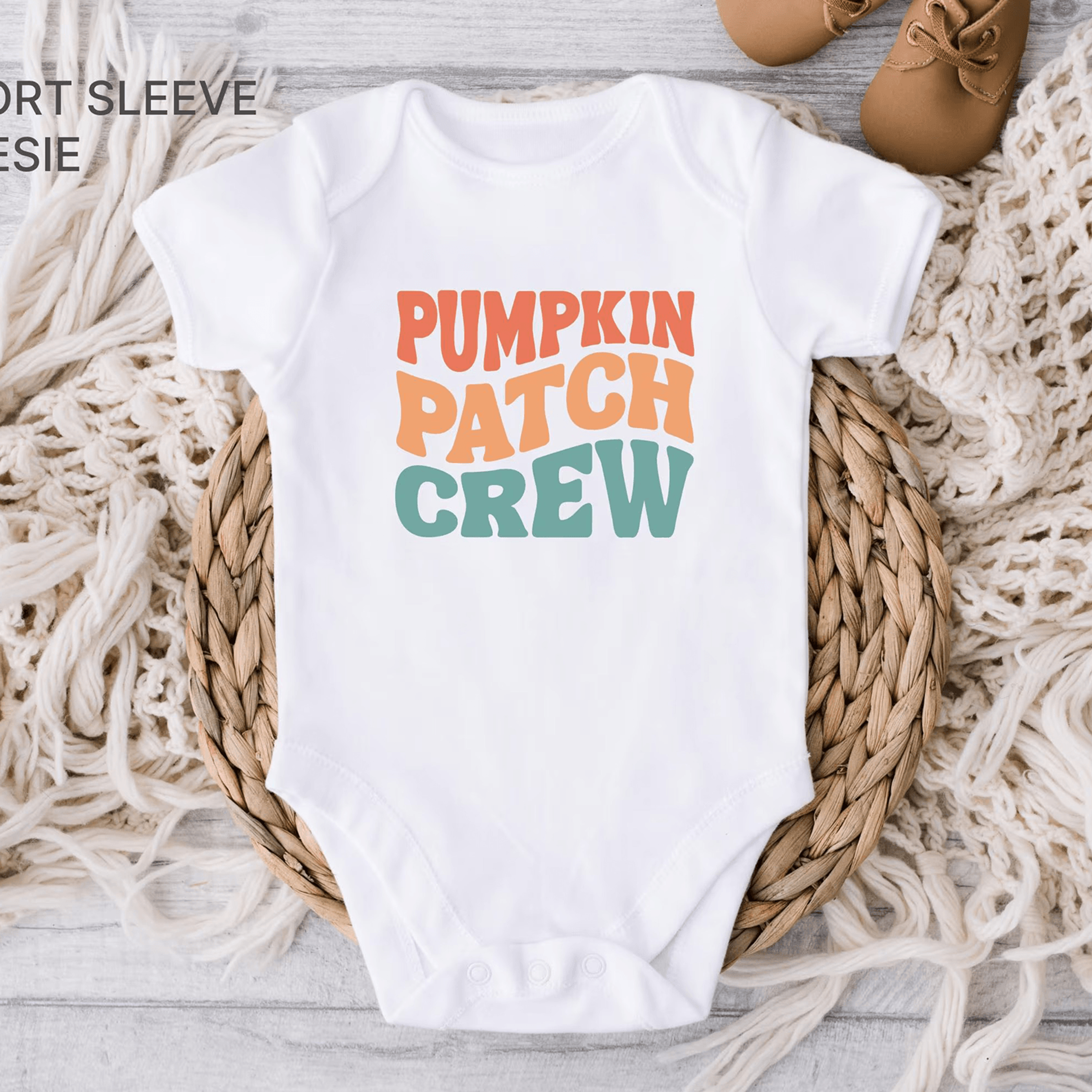 pumpkin patch crew baby romper, retro fall baby shirt, pumpkin patch kids tee, cute autumn baby bodysuit