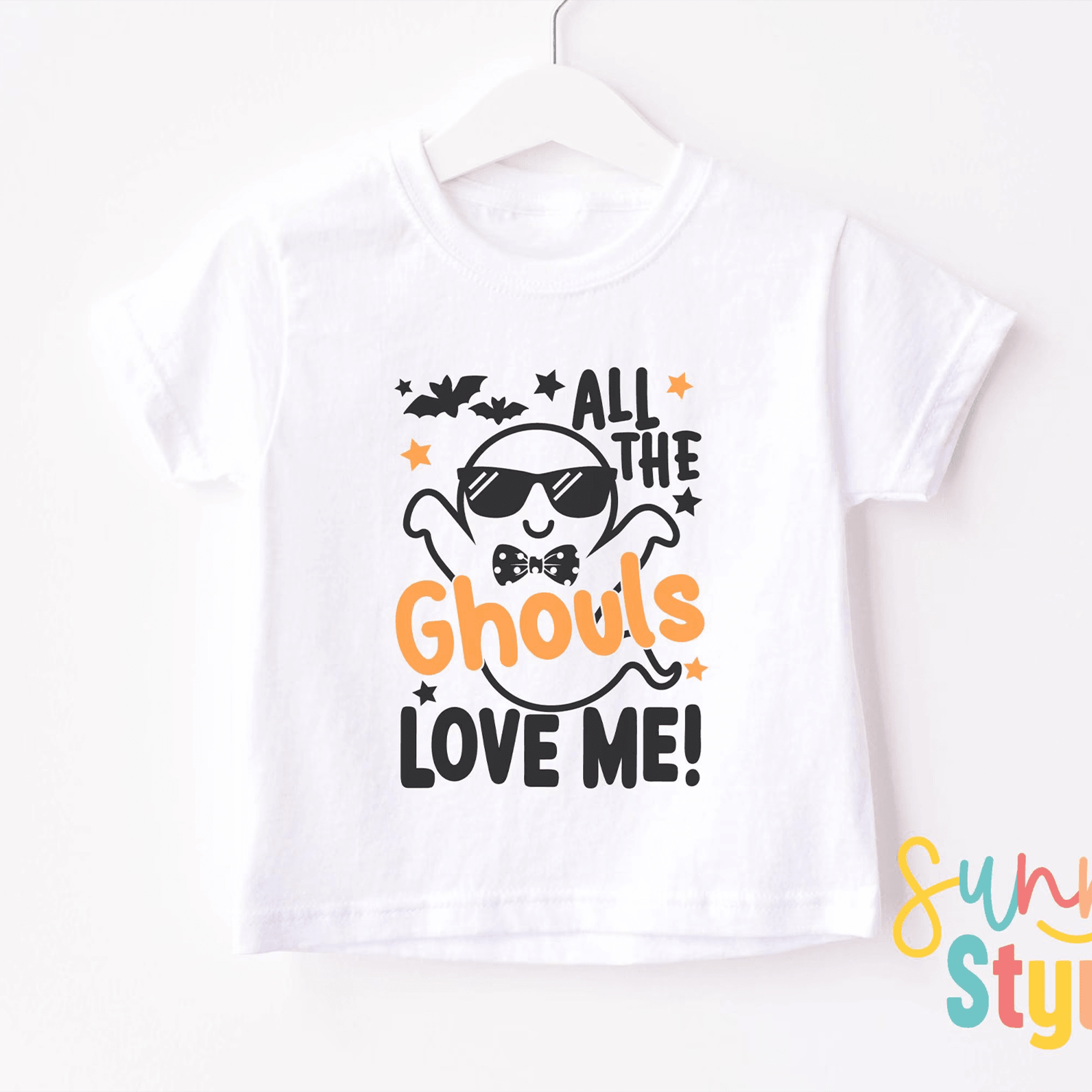 all the ghouls love me toddler halloween shirt, funny ghost kids t-shirt, cute baby halloween shirt, halloween toddler