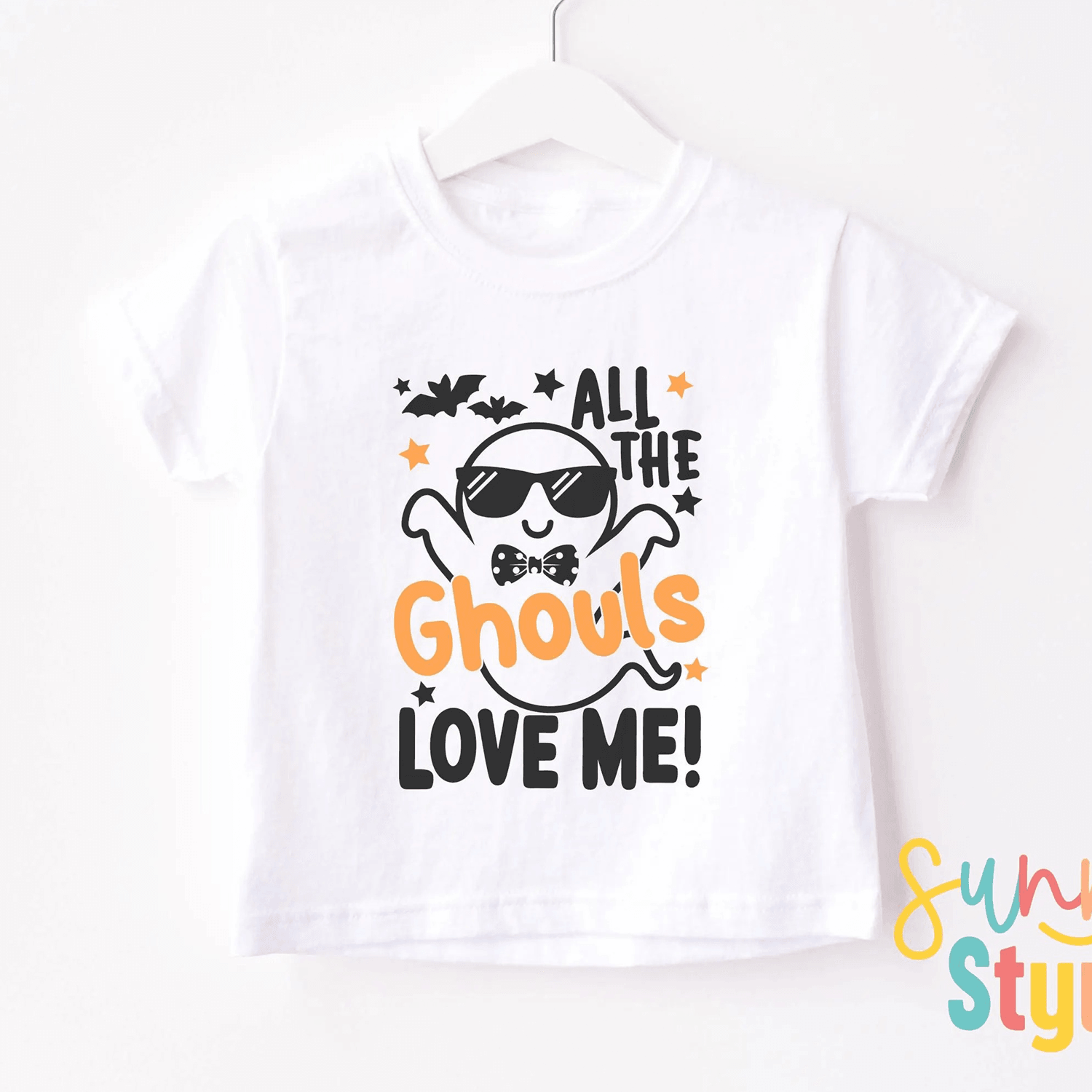 all the ghouls love me kids halloween shirt, funny ghost toddler tee, cute boys halloween t-shirt, spooky season shirt