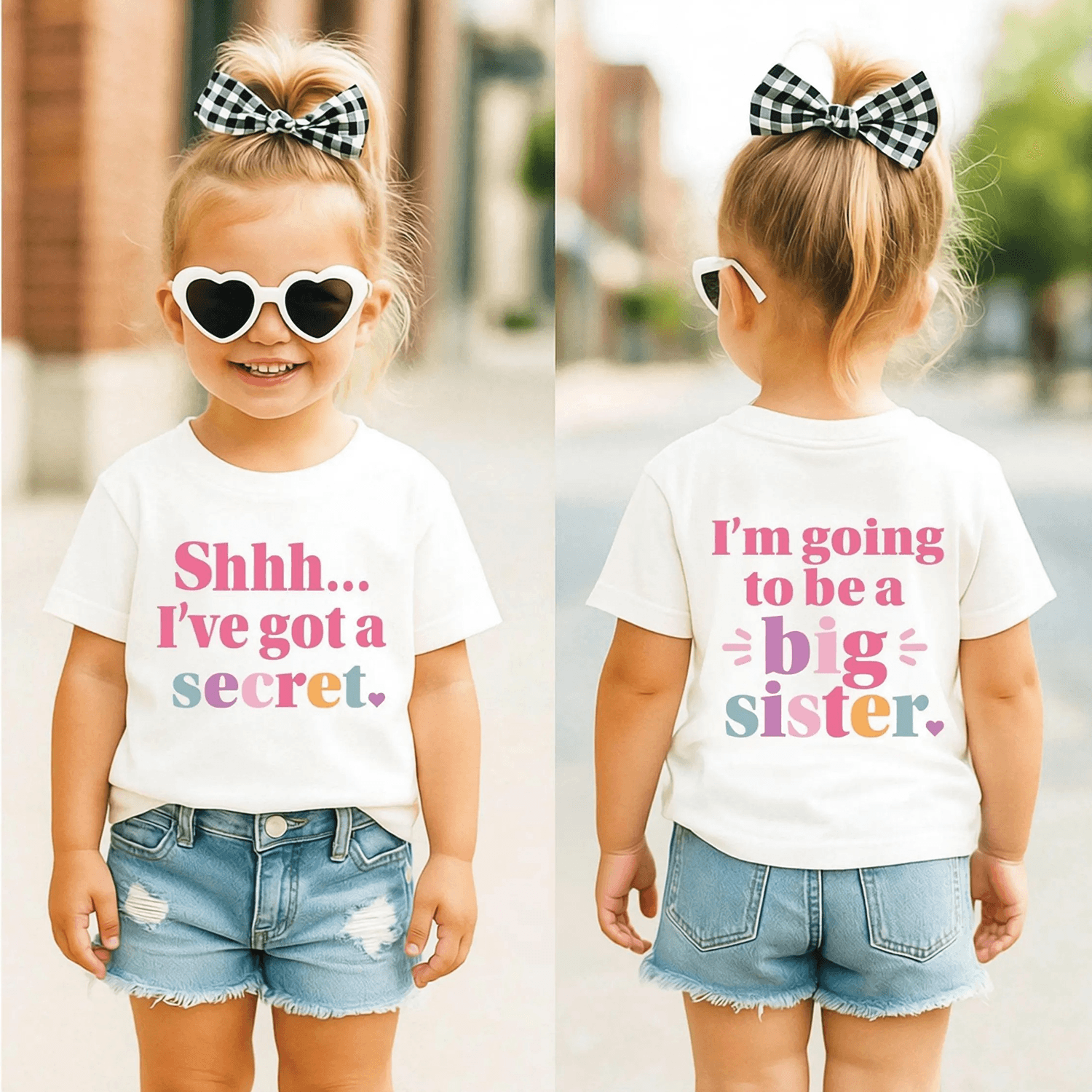 big sister announcement shirt, pregnancy reveal kids tee, promoted to big sister shirt, sibling announcement toddler gir
