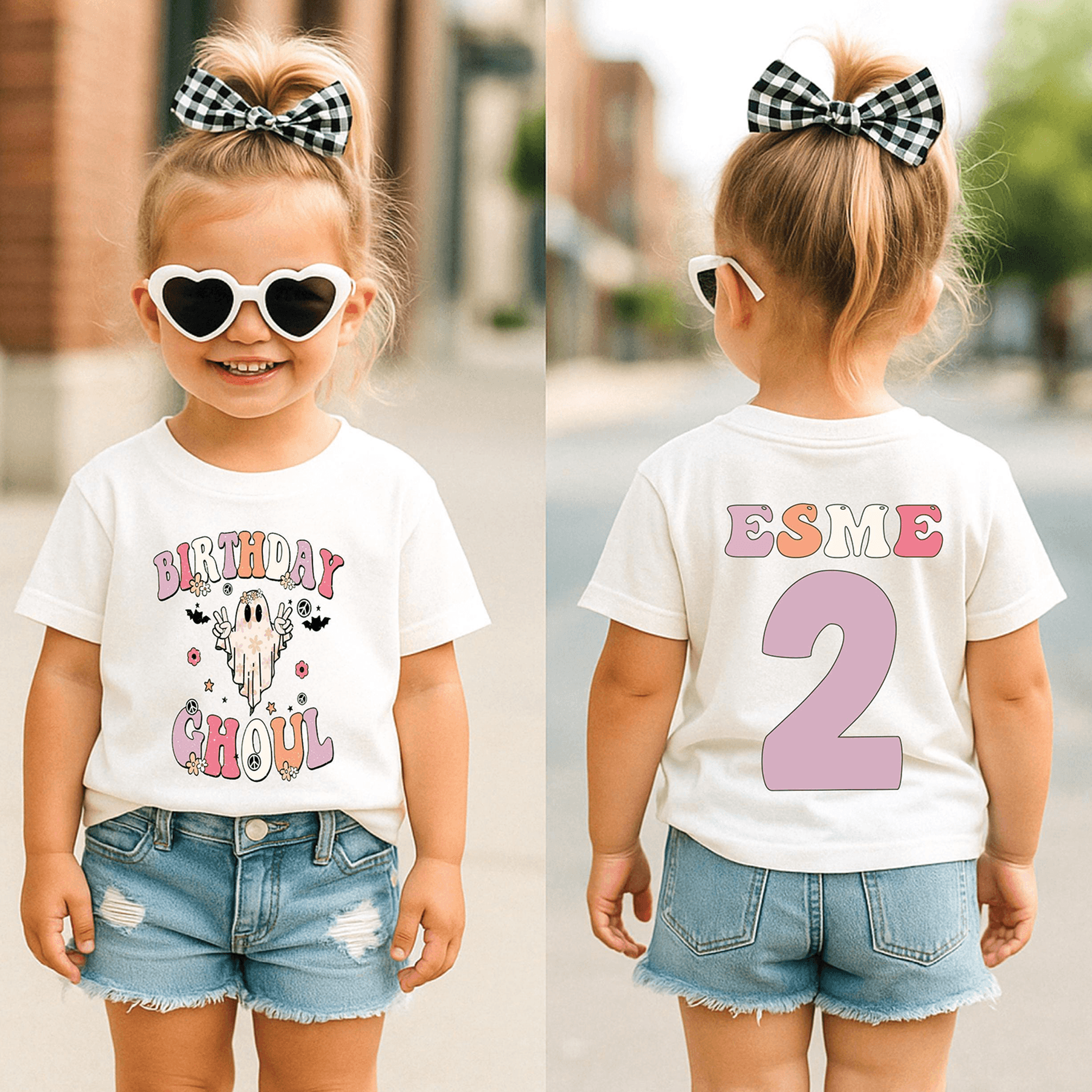 birthday ghoul girl halloween shirt, spooky birthday tee, cute ghost toddler shirt, october birthday party outfit
