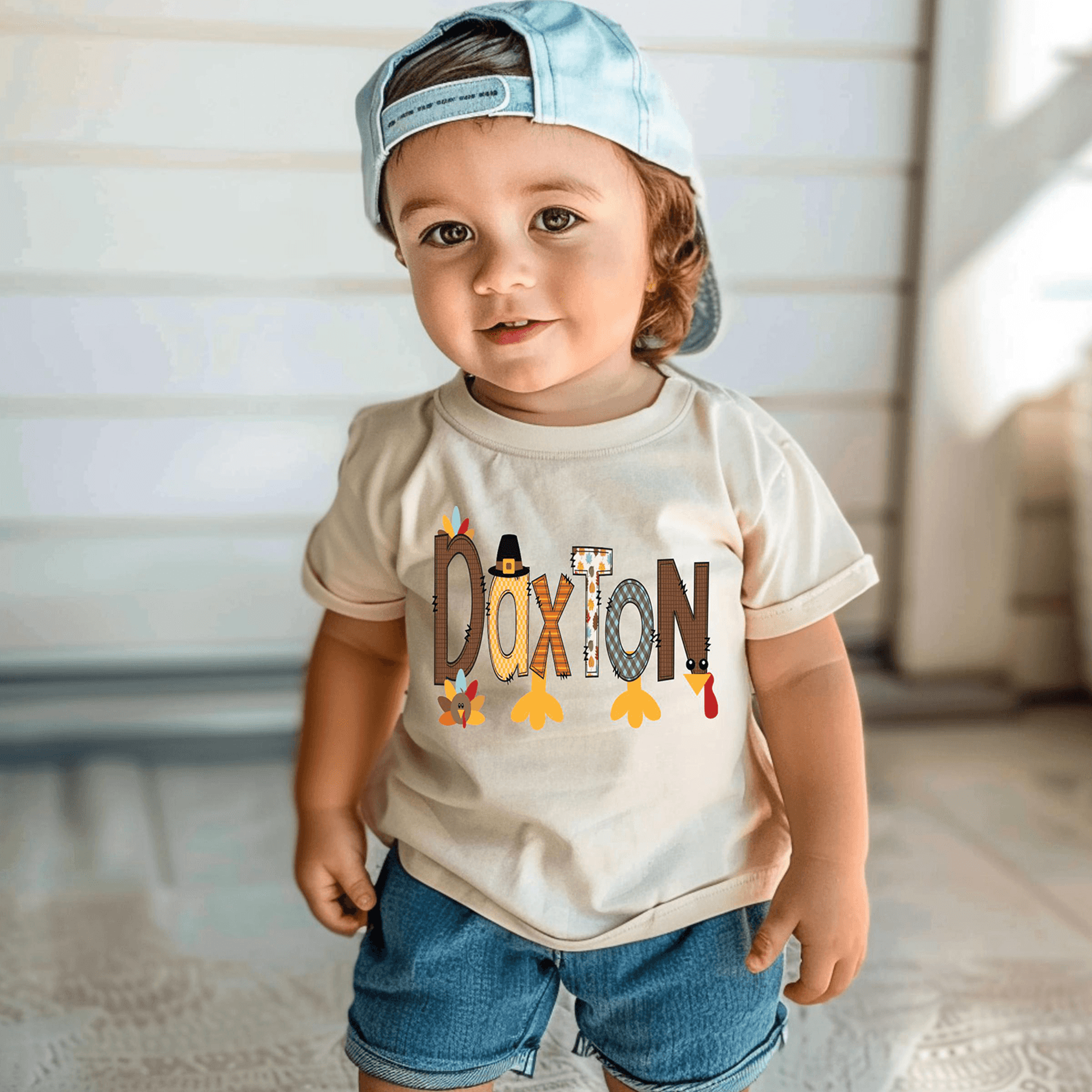 personalized kids thanksgiving shirt, custom turkey toddler tee, fall boy girl outfit, thanksgiving family holiday gift