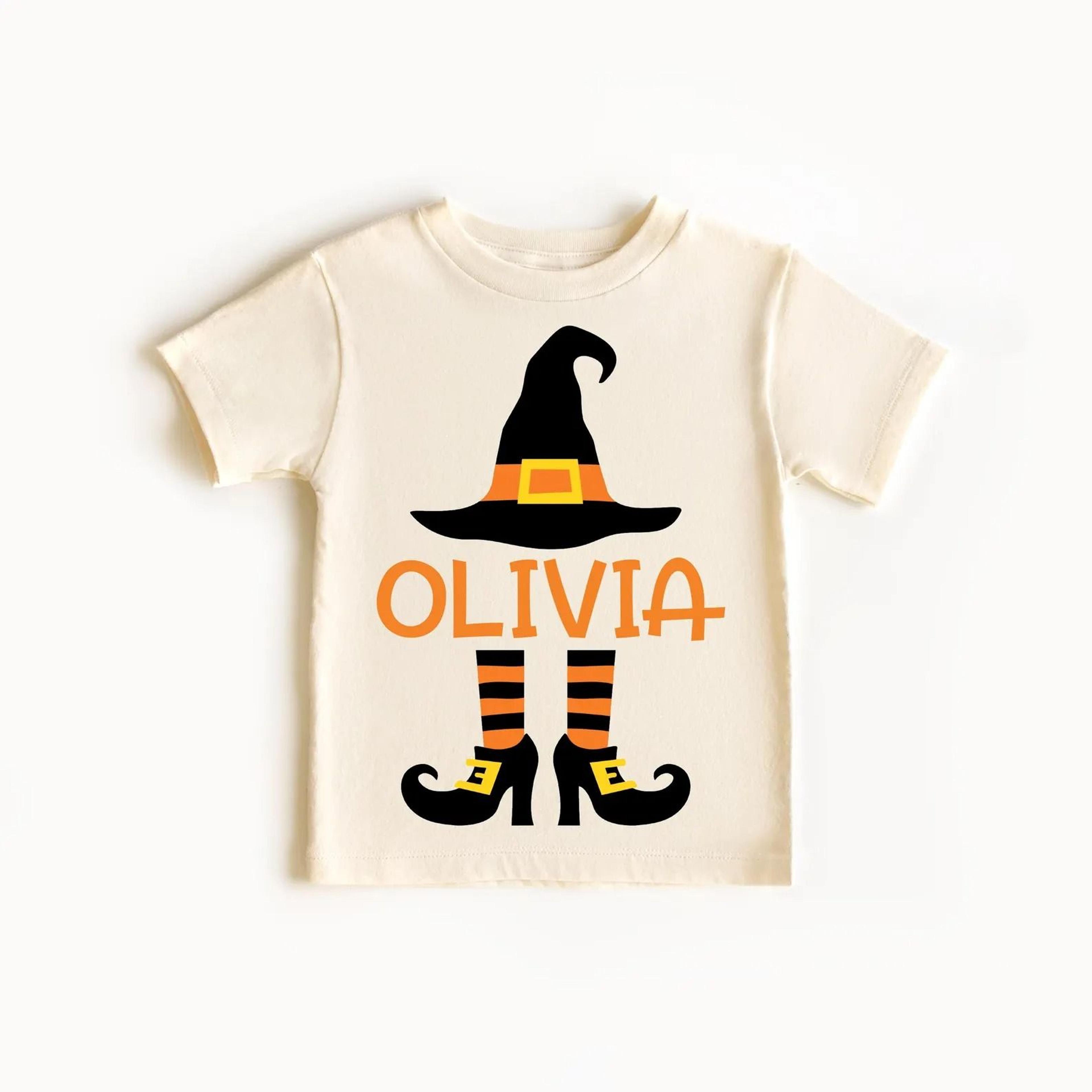 personalized witch halloween shirt, custom witch name shirt, girls halloween shirt, witch legs halloween tee