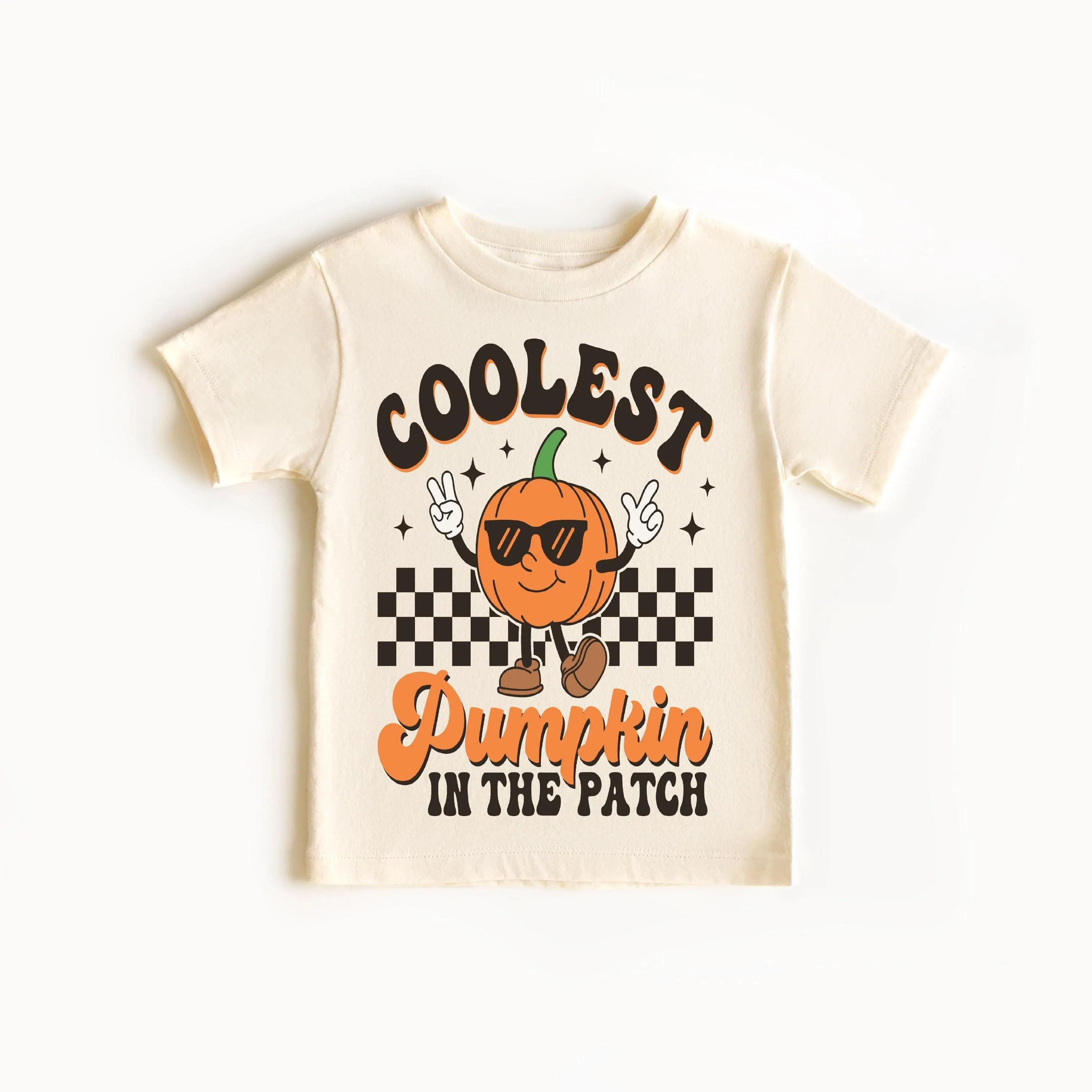 coolest pumpkin in the patch shirt, toddler halloween shirt, cute pumpkin halloween tee, kids fall shirt