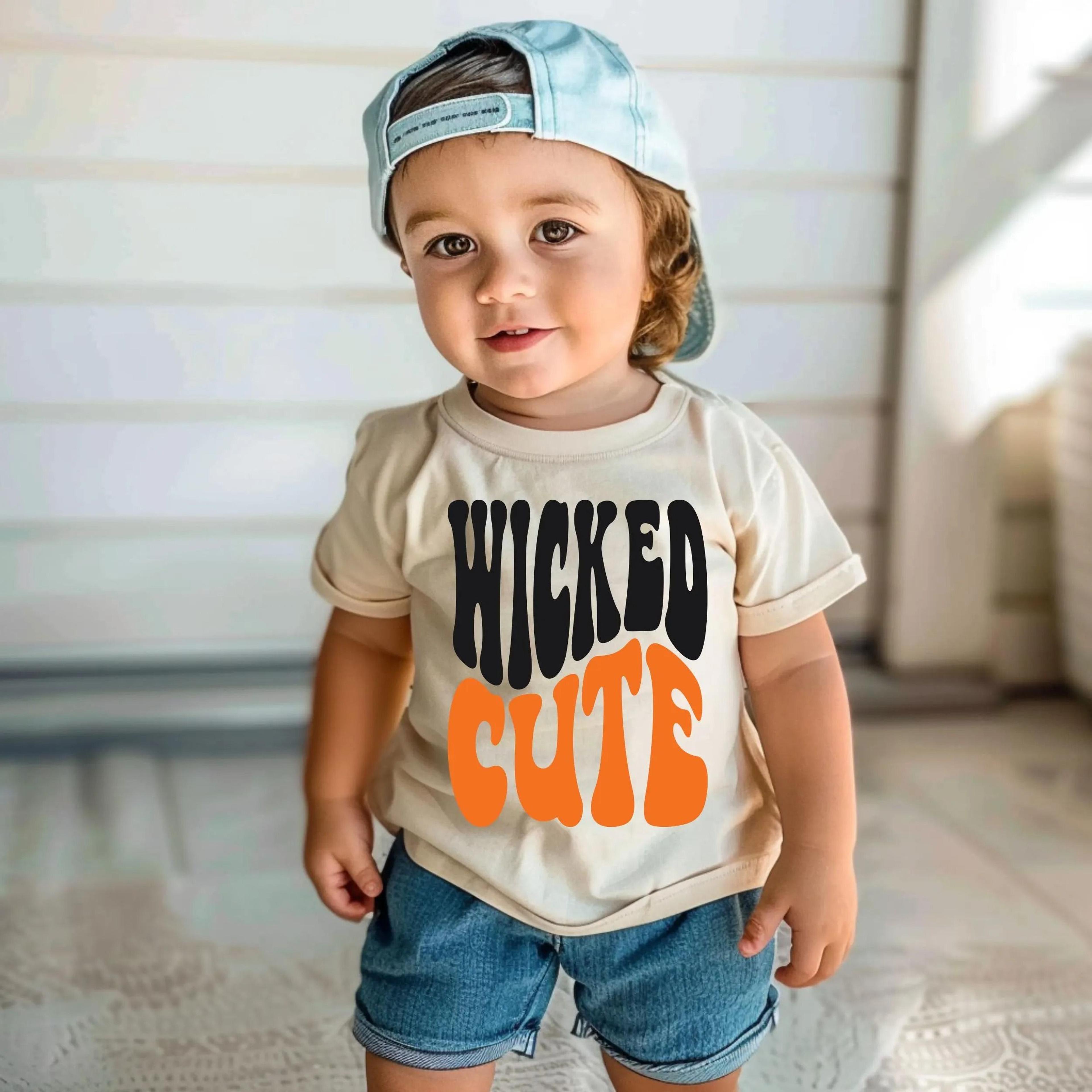 wicked cute halloween shirt, toddler halloween tee, cute kids halloween shirt, retro halloween shirt