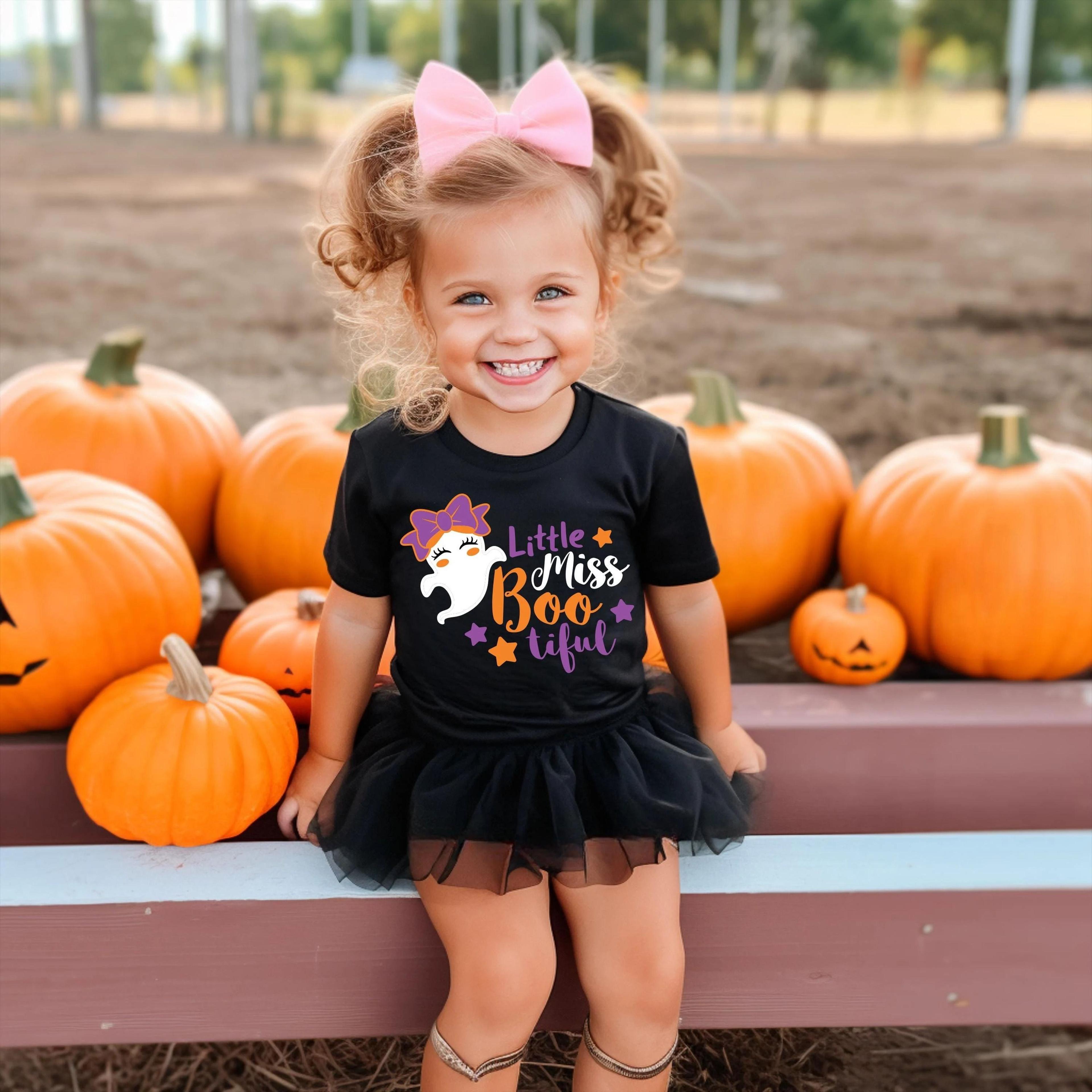 little miss bootiful shirt, cute ghost halloween shirt, toddler halloween tee, girls halloween shirt, cute spooky shirt