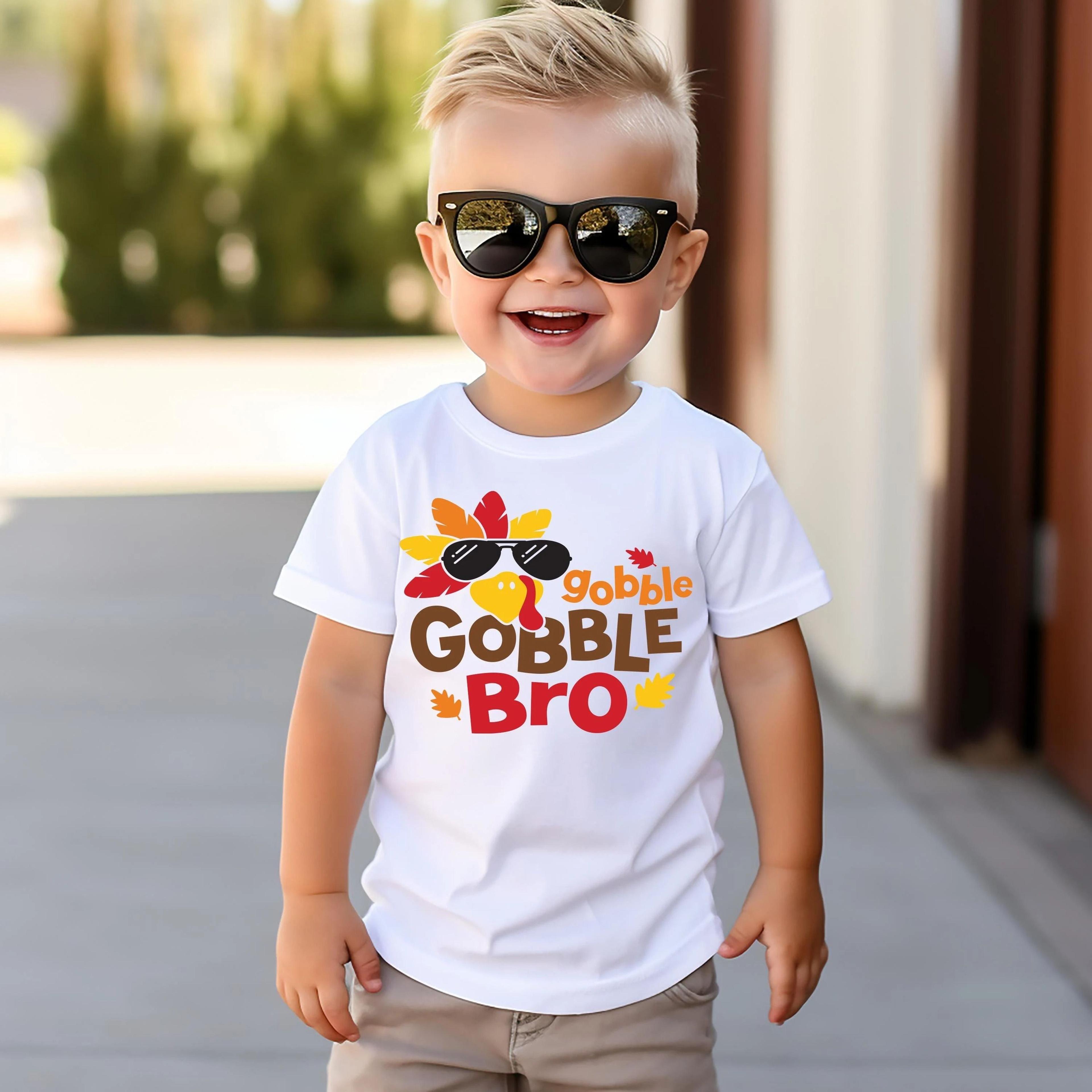 gobble gobble bro shirt, thanksgiving toddler boy shirt, turkey thanksgiving tee, little turkey shirt, kids fall shirt
