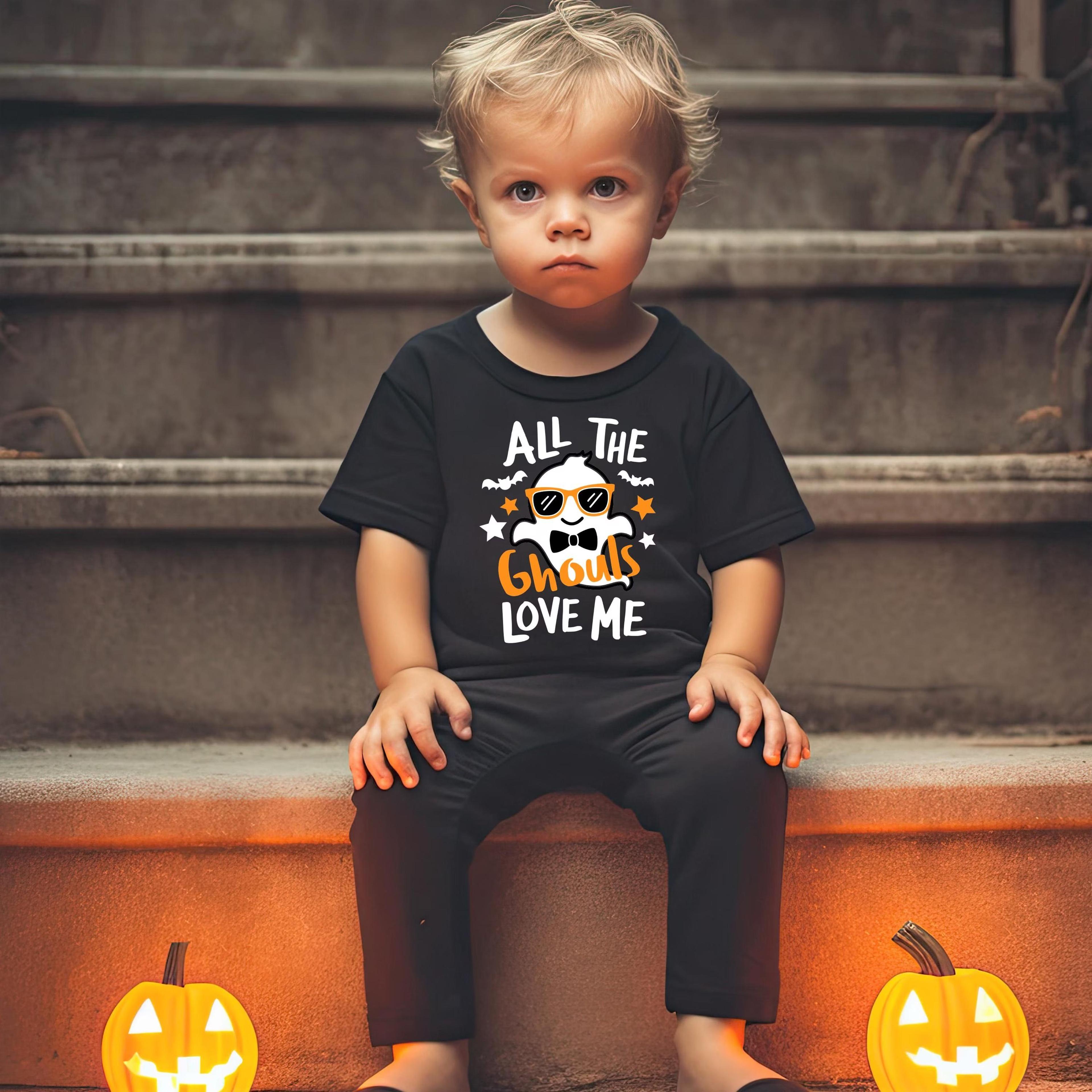 all the ghouls love me shirt, kids halloween shirt, toddler halloween tee, cute ghost shirt, funny halloween outfit