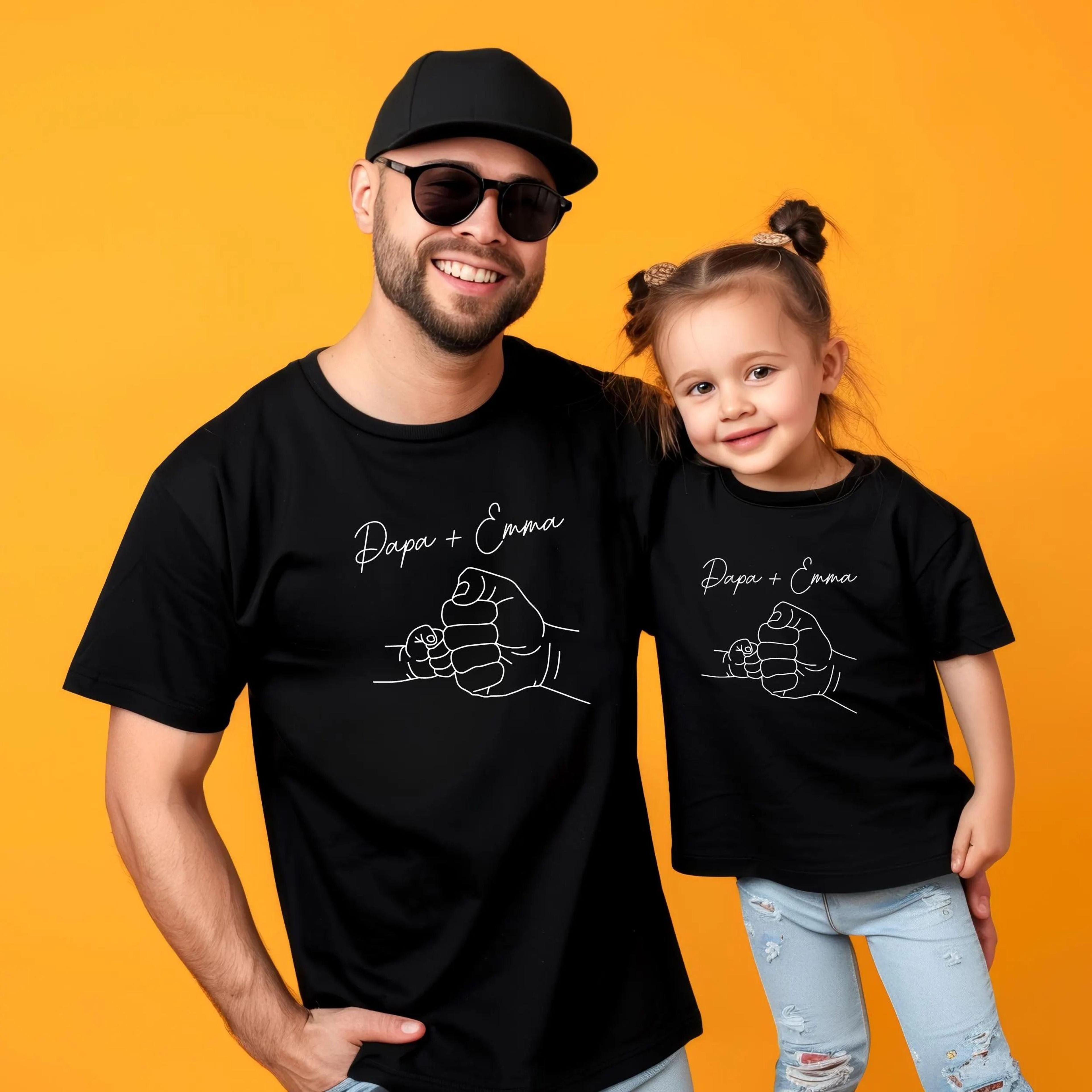 personalized papa and baby matching shirts, custom dad and baby outfit, daddy and me shirts, father son matching
