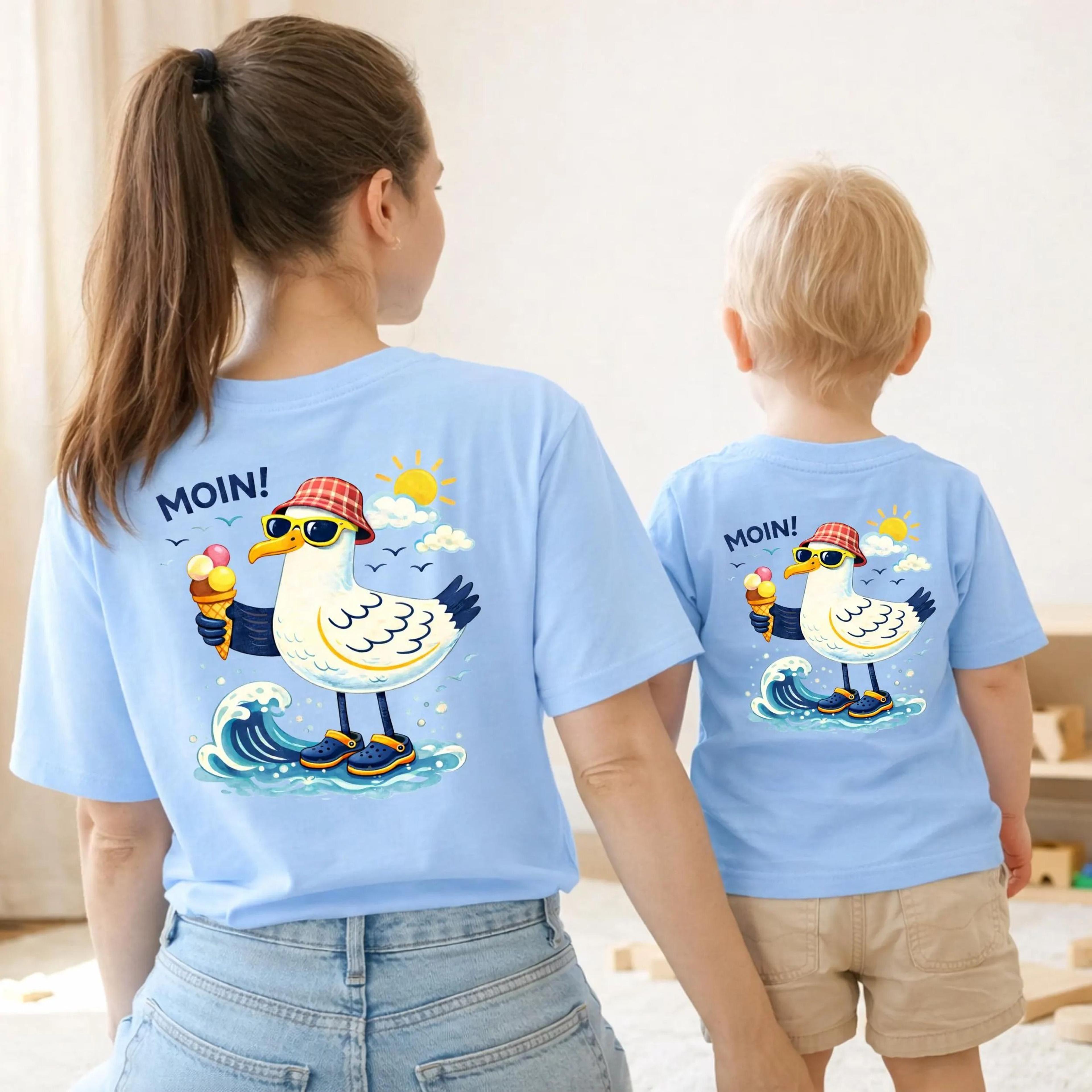 mommy and me matching shirts, seagull matching shirts, beach family shirts, moin seagull shirt, coastal mom and kid tees