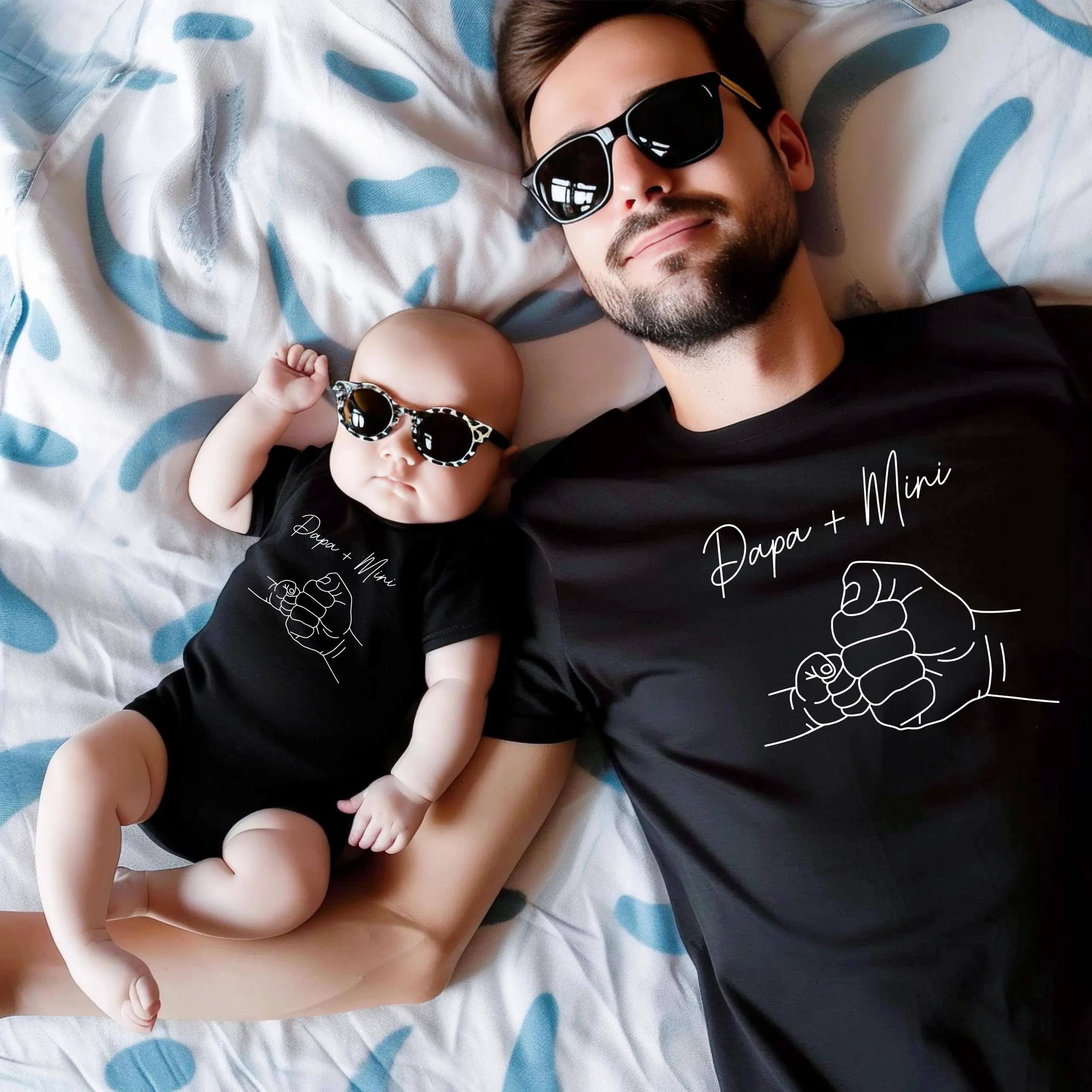 personalized daddy and me matching shirts, papa and baby girl matching outfit, father daughter matching shirts