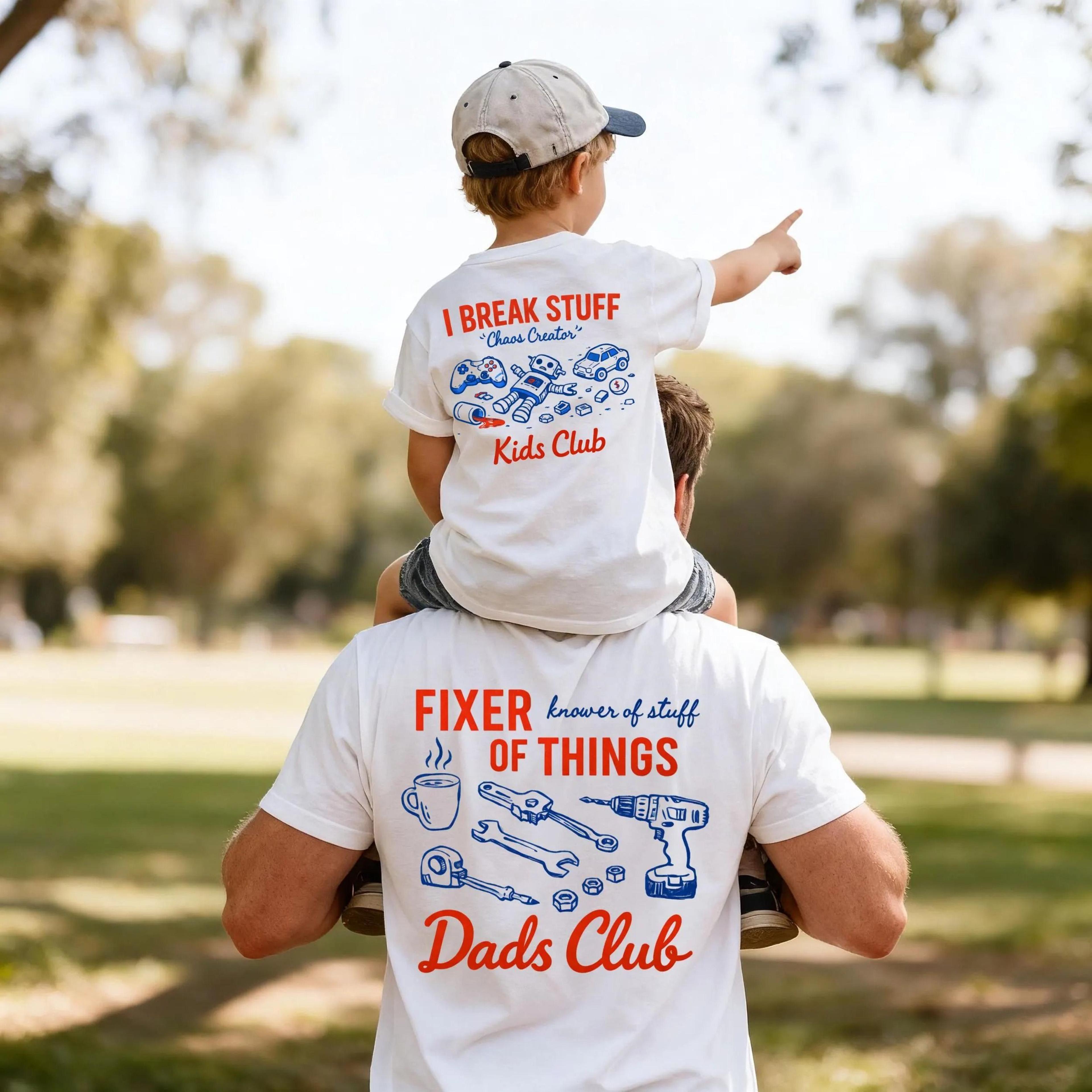 fixer of things shirt, dads club matching shirts, daddy and me tee, father son matching outfit, father's day gift