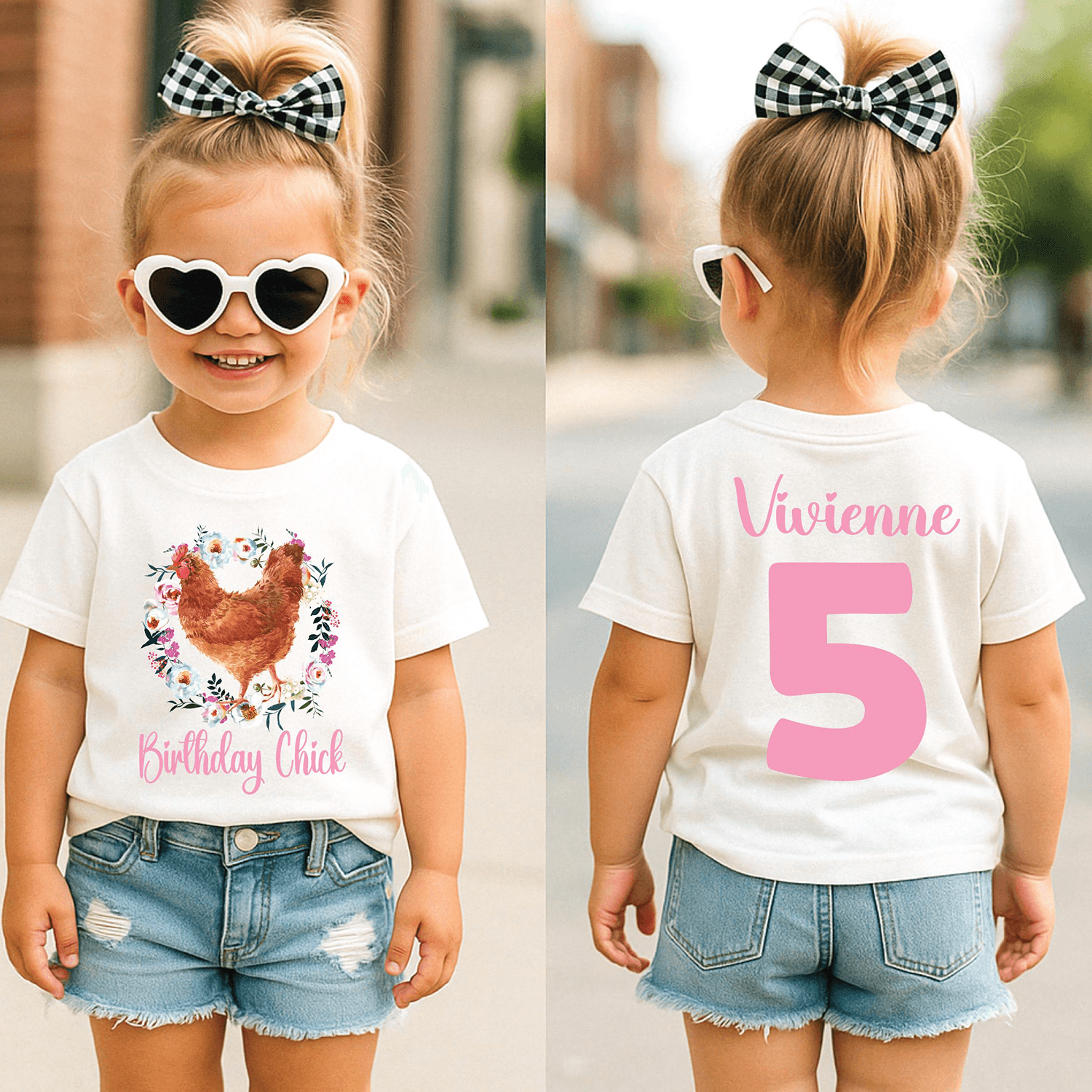 chicken birthday shirt girl, personalized chicken birthday shirt, farm birthday outfit, barnyard birthday tee, custom ki
