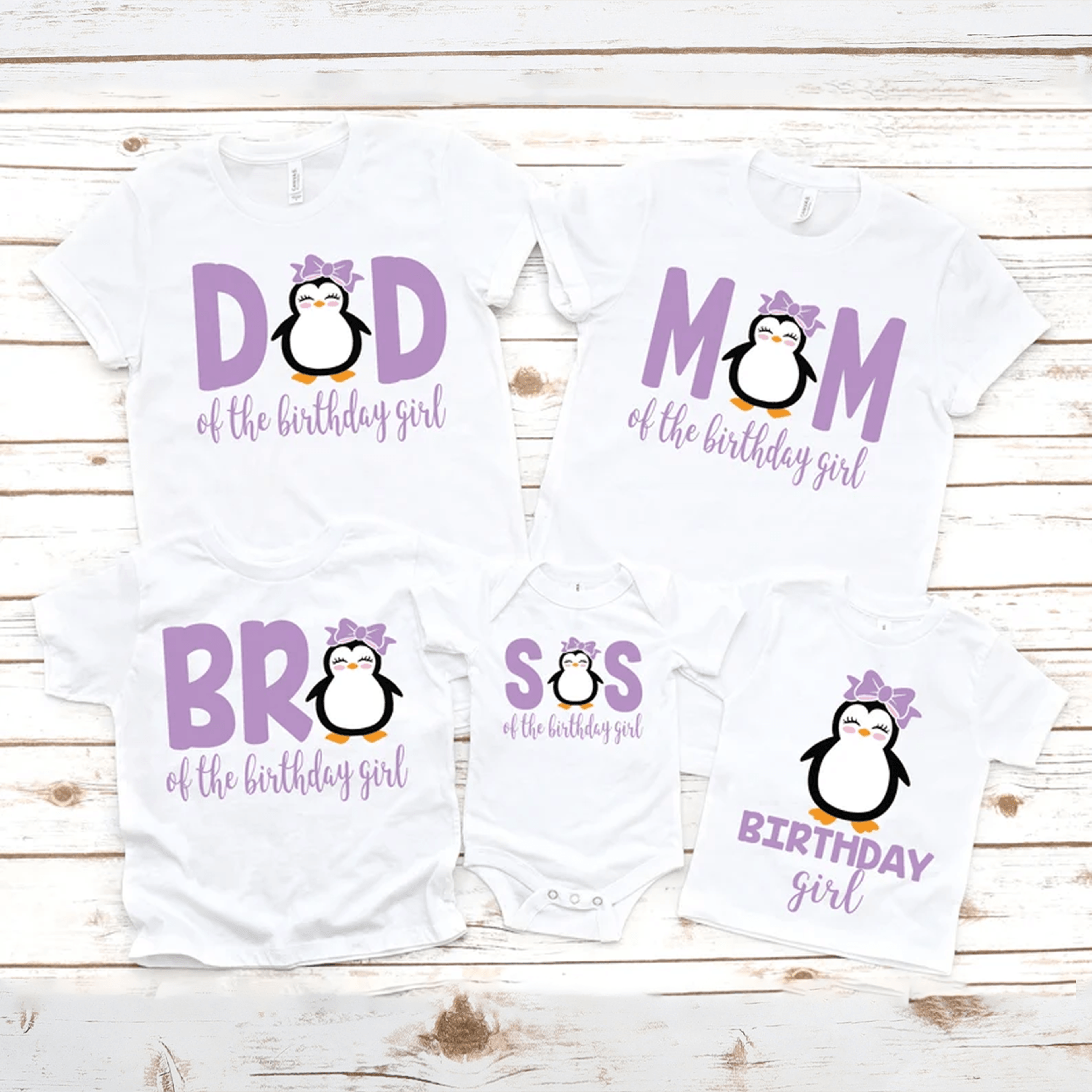 penguin birthday shirt girl, personalized penguin birthday shirt, winter birthday outfit, cute penguin party tee, custom