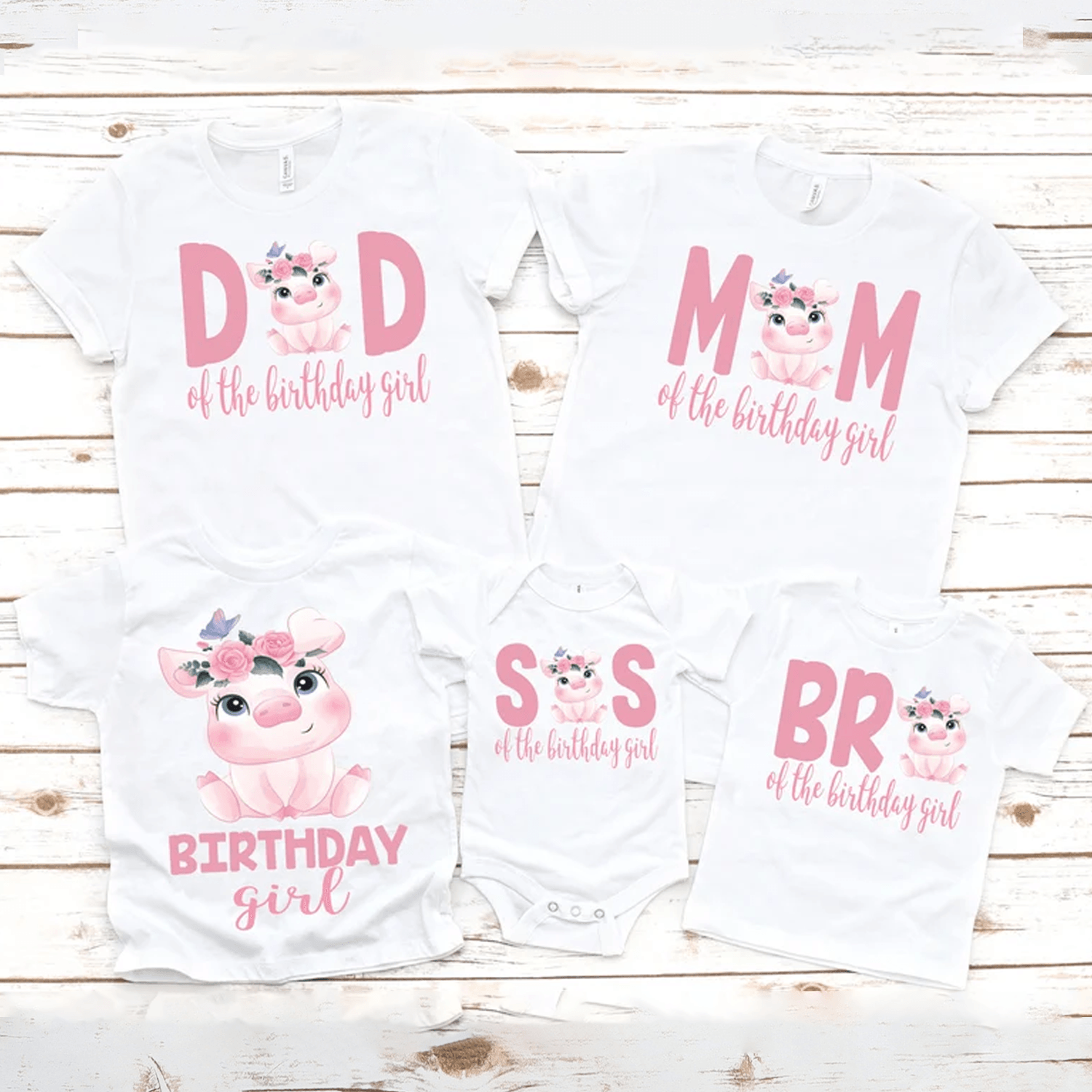 family pig birthday shirts, personalized pig birthday girl shirt, matching pig family birthday outfit, custom farm party