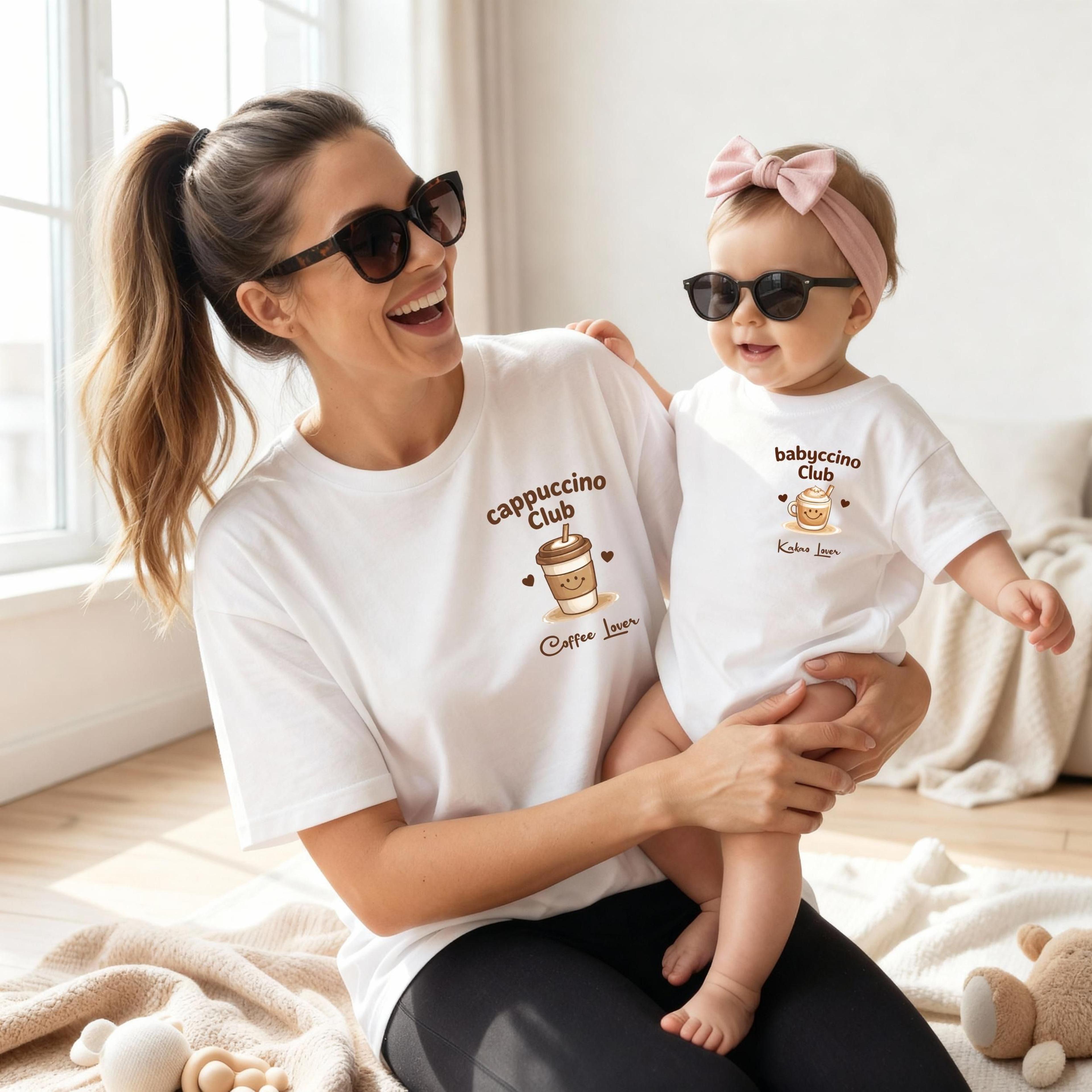 mommy and me coffee shirts, cappuccino coffee lover matching shirts, mama and mini matching outfit, mother daughter