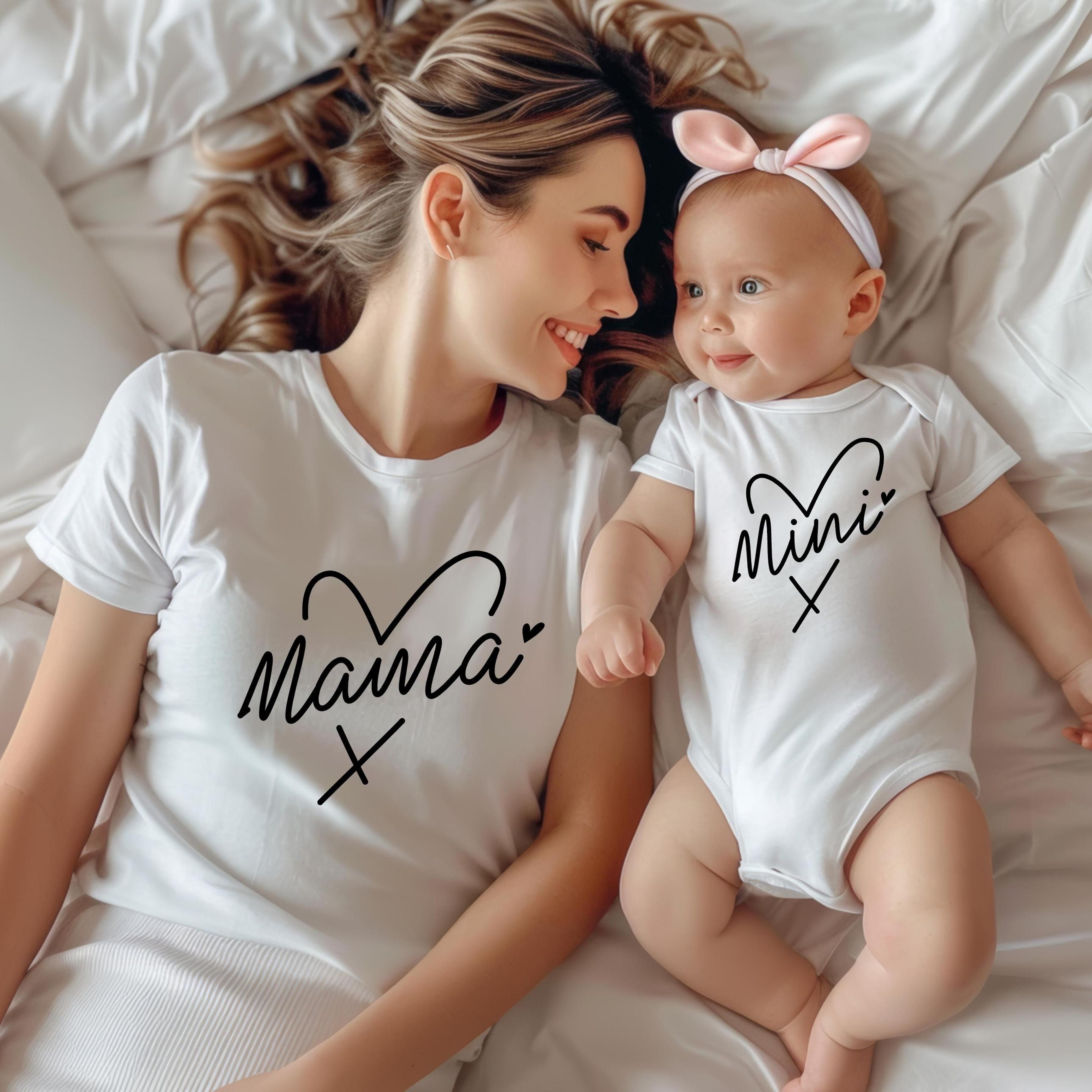 mama mini matching shirts, mommy and me shirts, mother daughter matching outfit, mama mini tee, baby bodysuit