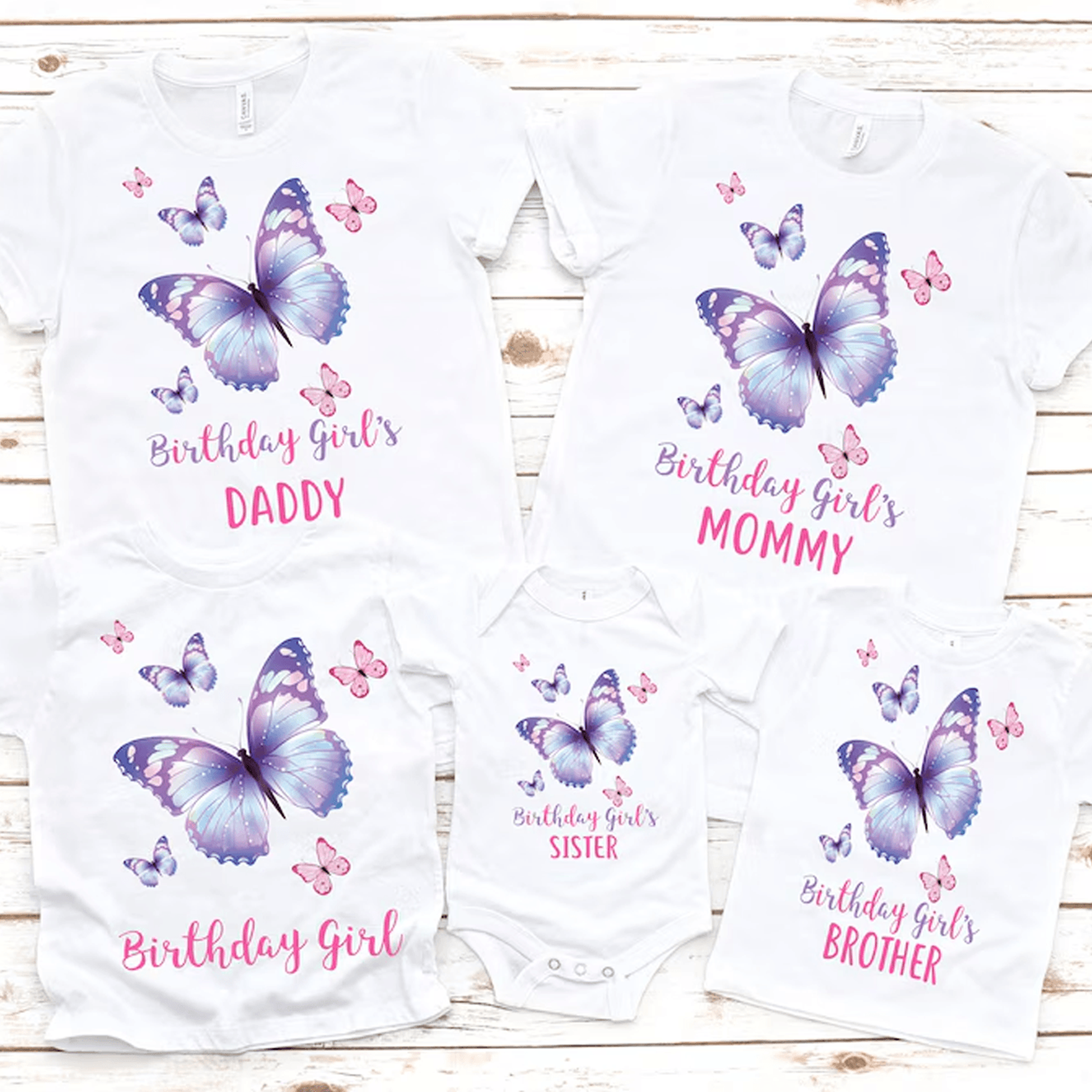 butterfly birthday shirt, family matching butterfly birthday shirt, birthday girl tee, butterfly party shirt