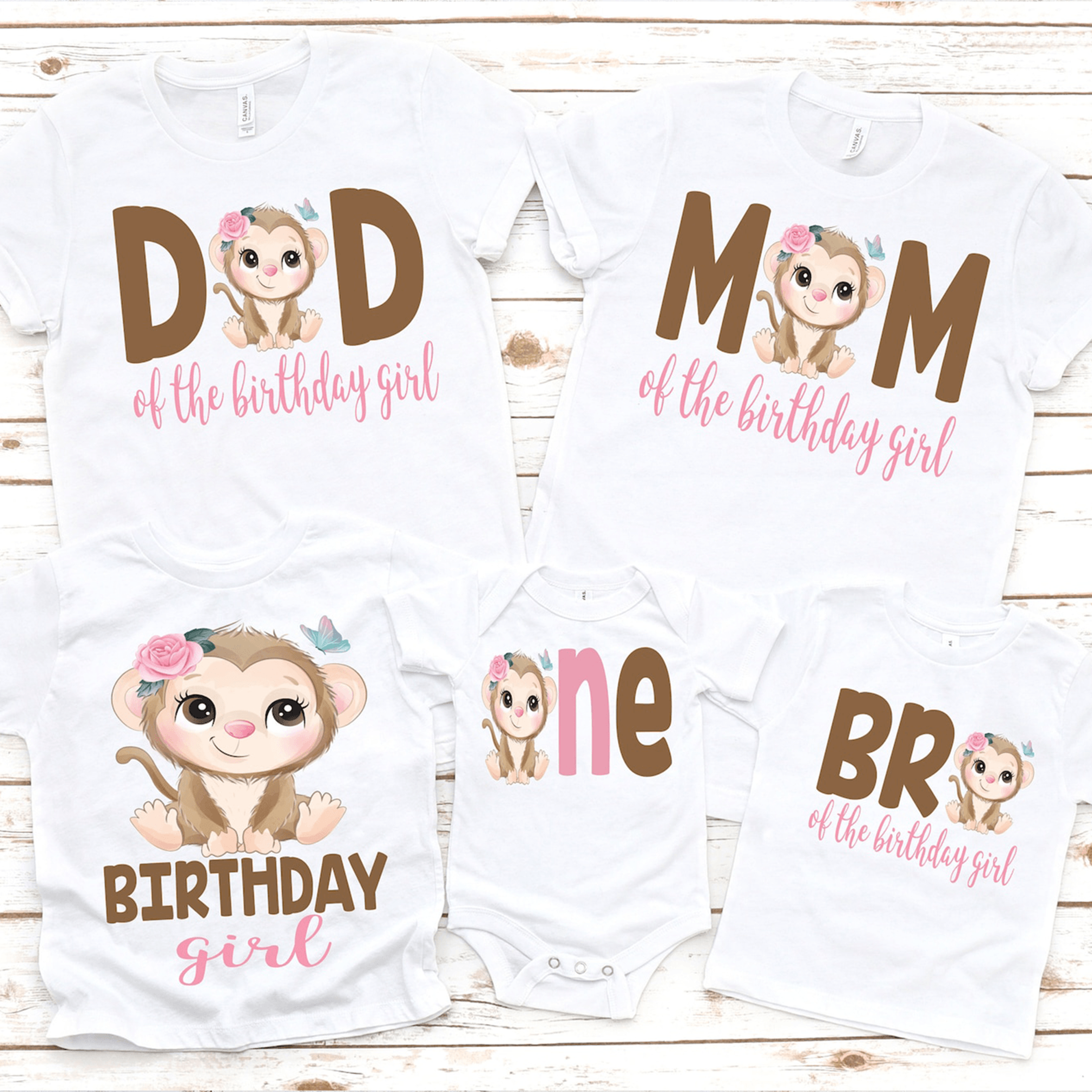 family monkey birthday girl shirt, monkey birthday girl tee, jungle birthday outfit, safari birthday shirt, matching fam