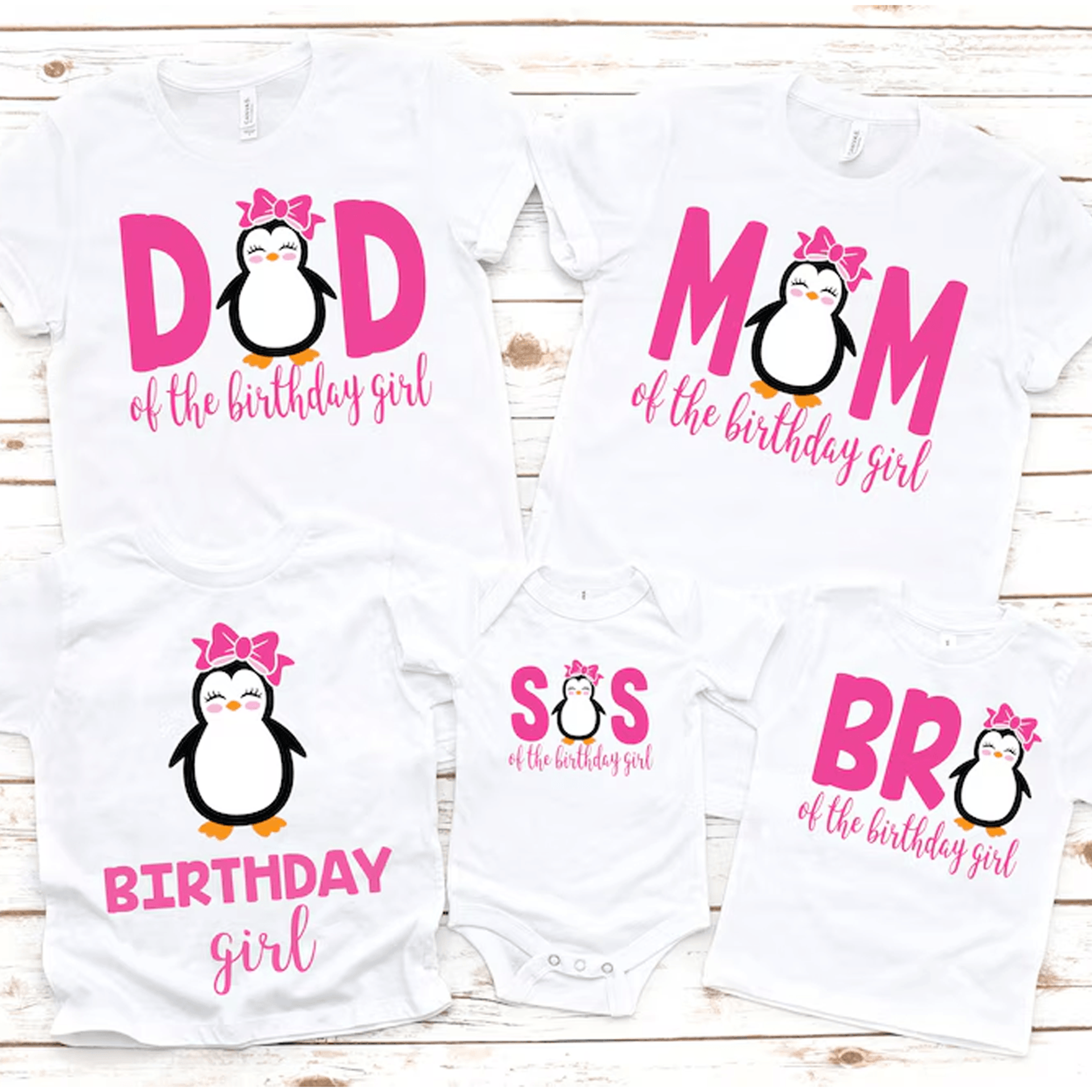 penguin birthday shirt, penguin birthday girl shirt, personalized penguin birthday tee, winter birthday outfit, family m