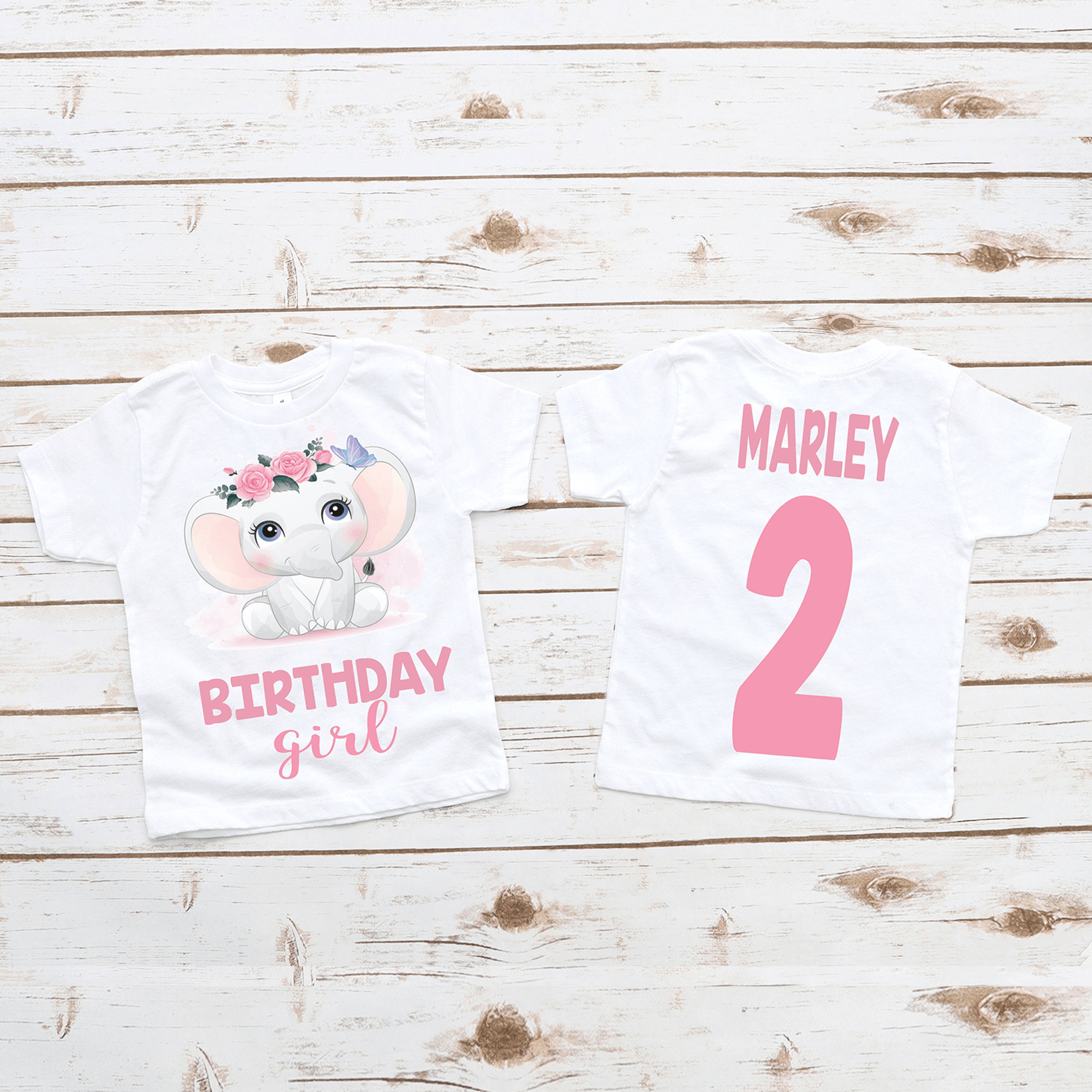 elephant flowers birthday shirt, cute girl elephant birthday shirt, personalized elephant birthday tee, floral safari bi
