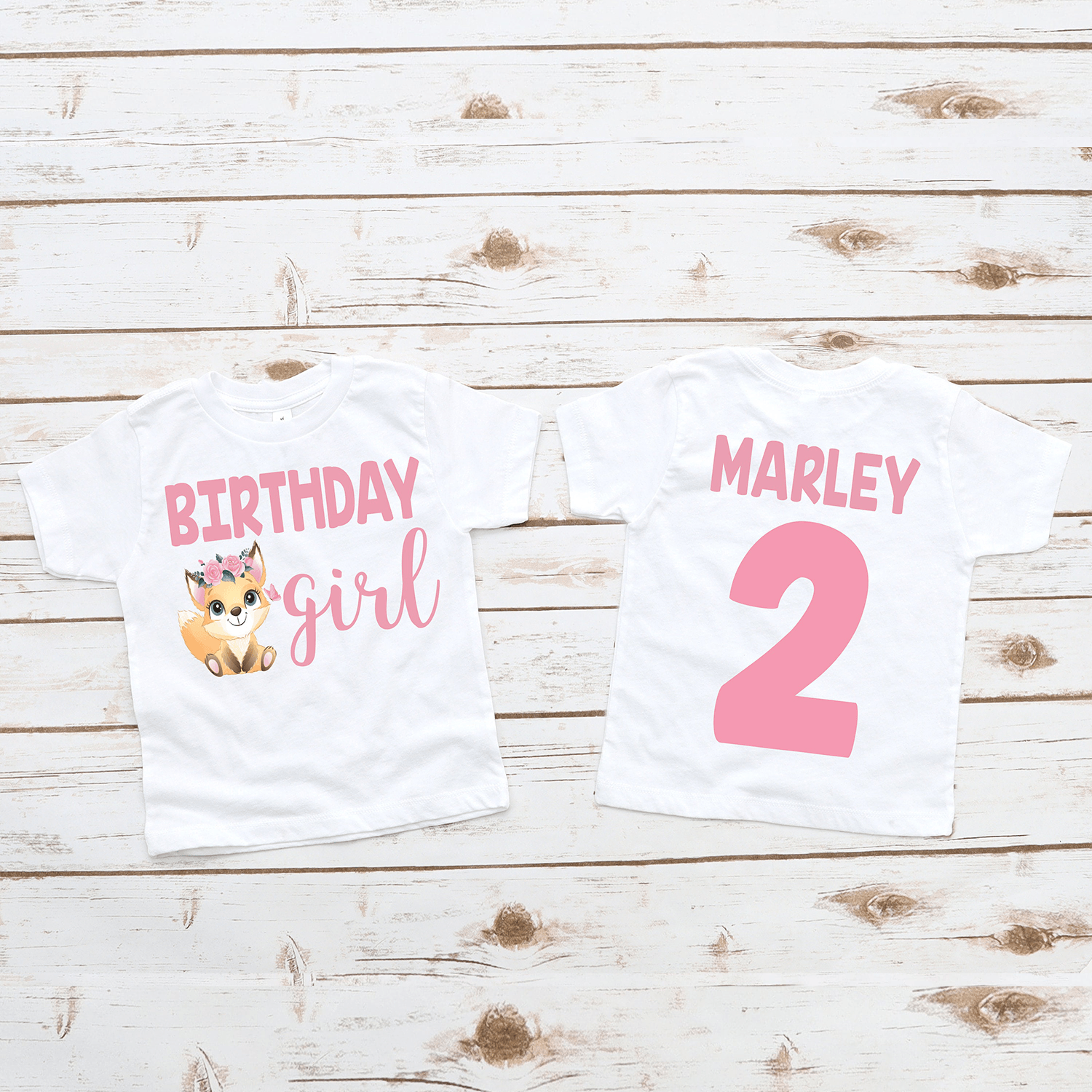 fox girl birthday shirt, personalized fox birthday shirt, woodland fox birthday tee, forest birthday outfit, family matc