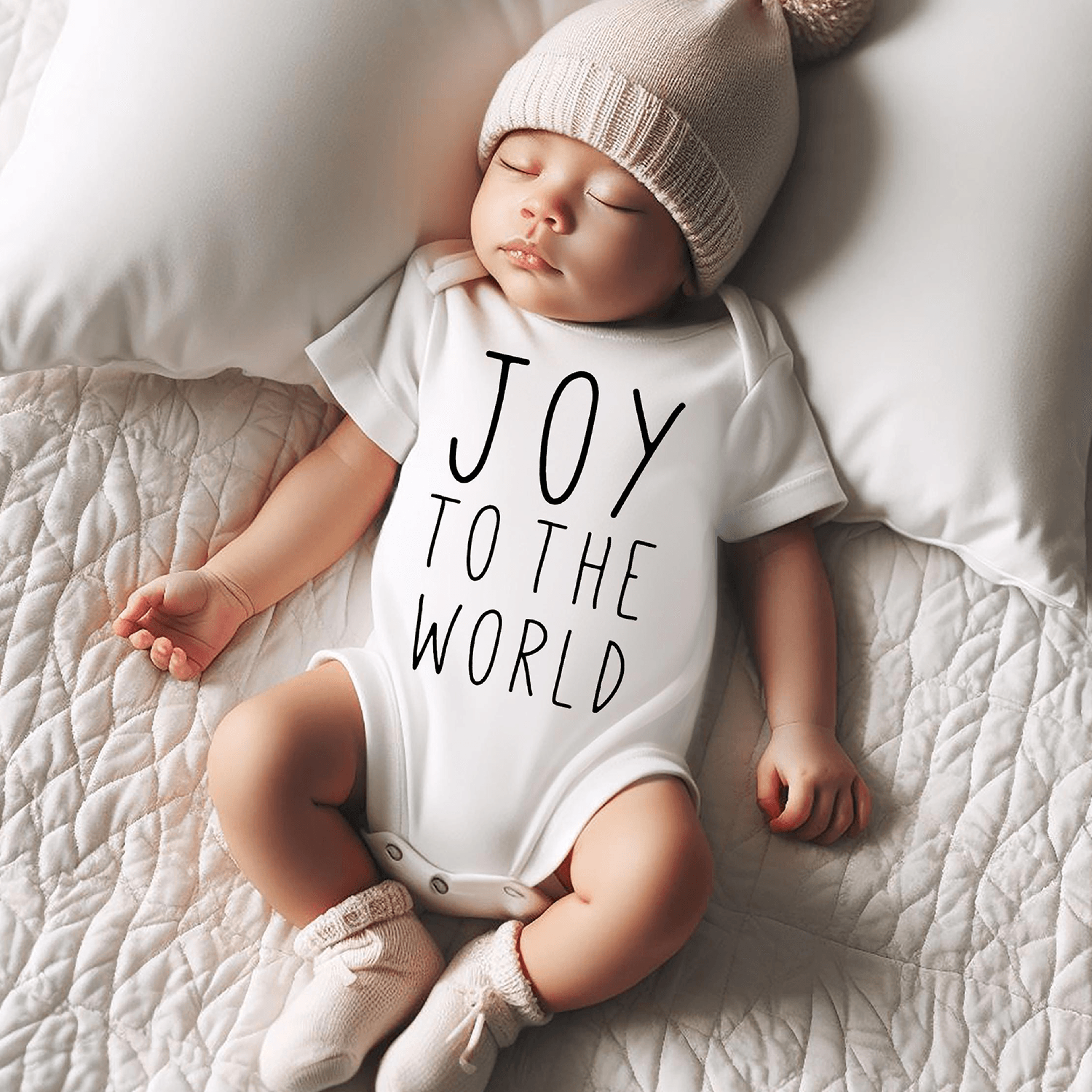 joy to the world baby christmas bodysuit, christmas baby outfit, holiday baby onesie, newborn christmas gift