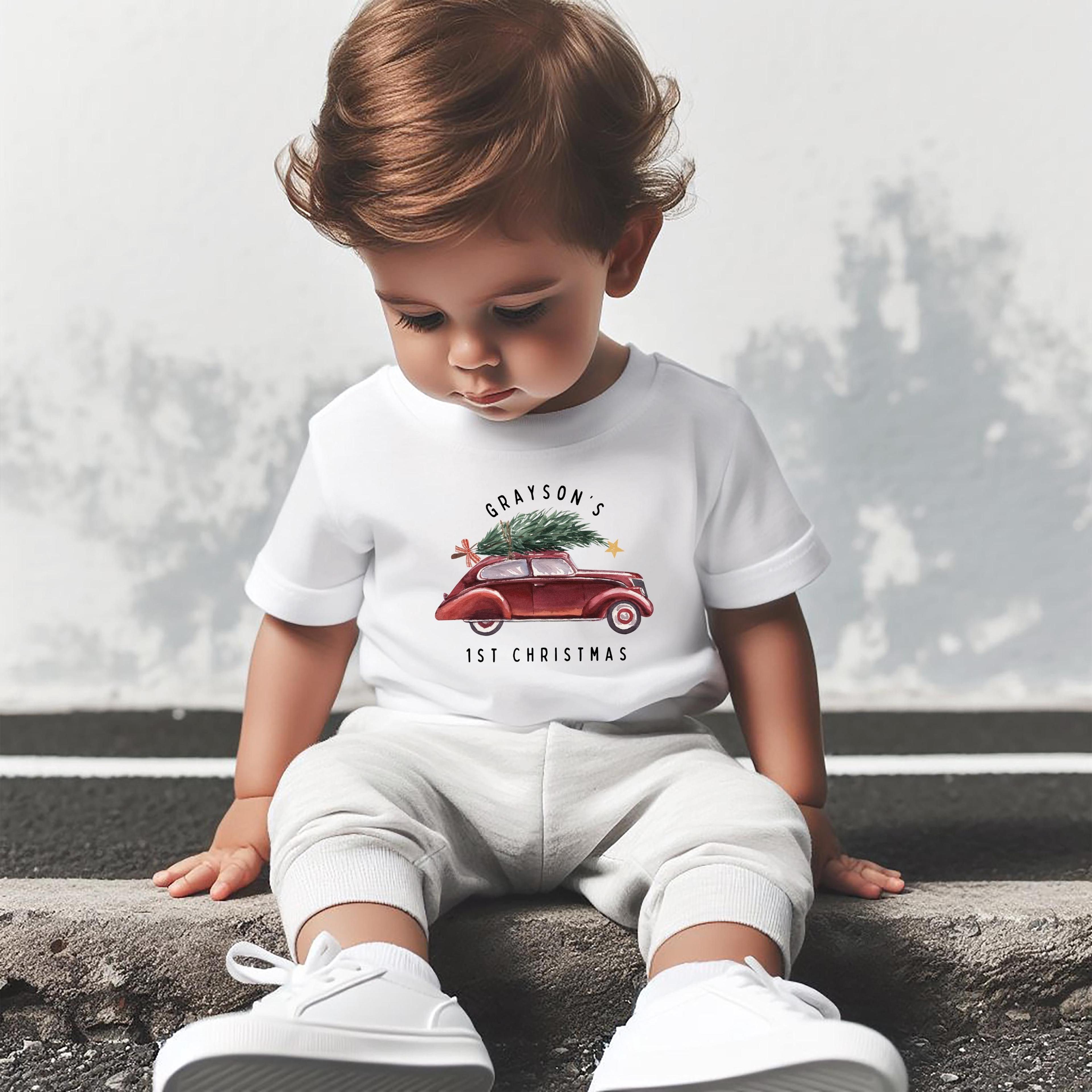 baby first christmas one piece, my first christmas bodysuit, personalized baby christmas outfit, newborn holiday gift