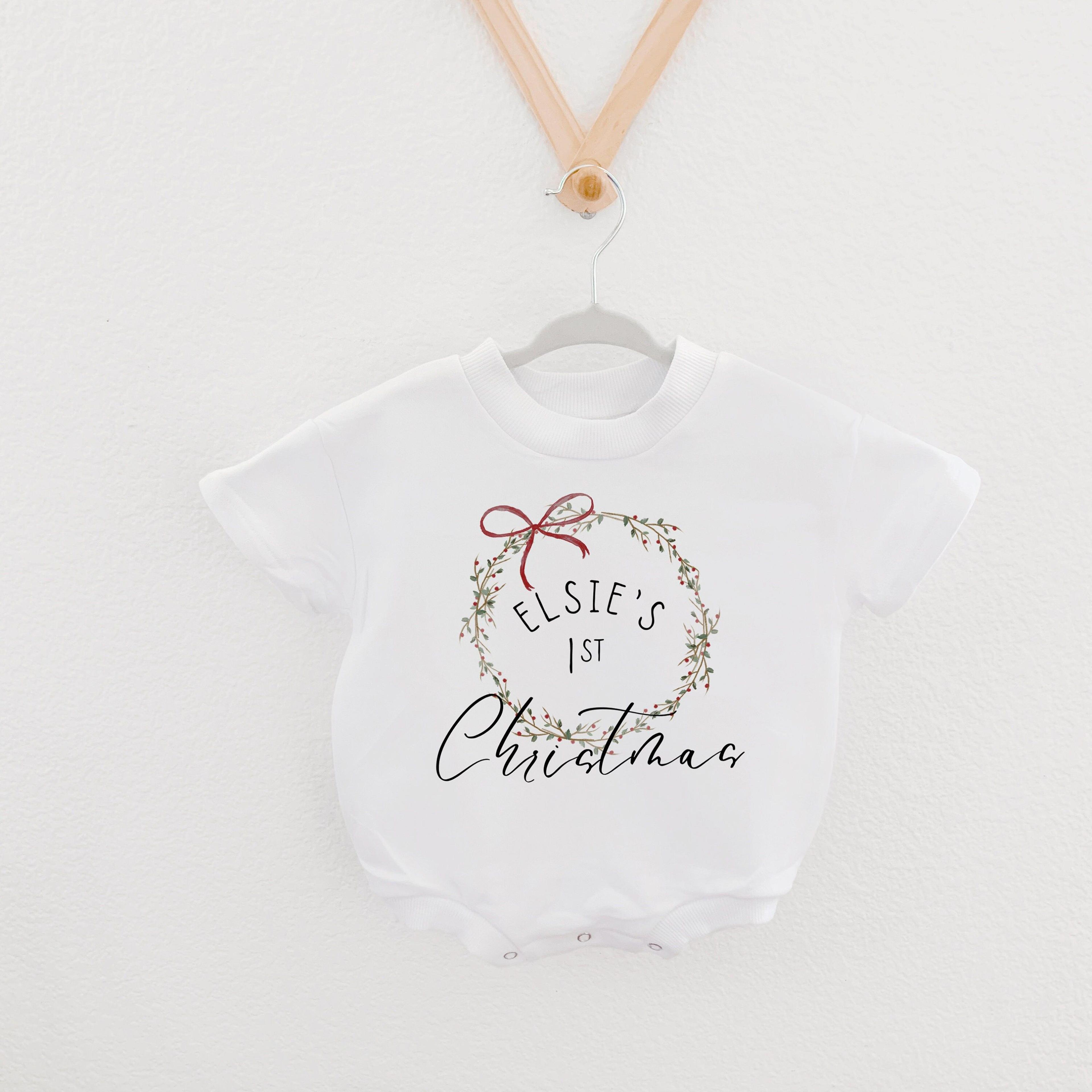 baby first christmas one piece, personalized first christmas outfit, my first christmas bodysuit, custom baby christmas