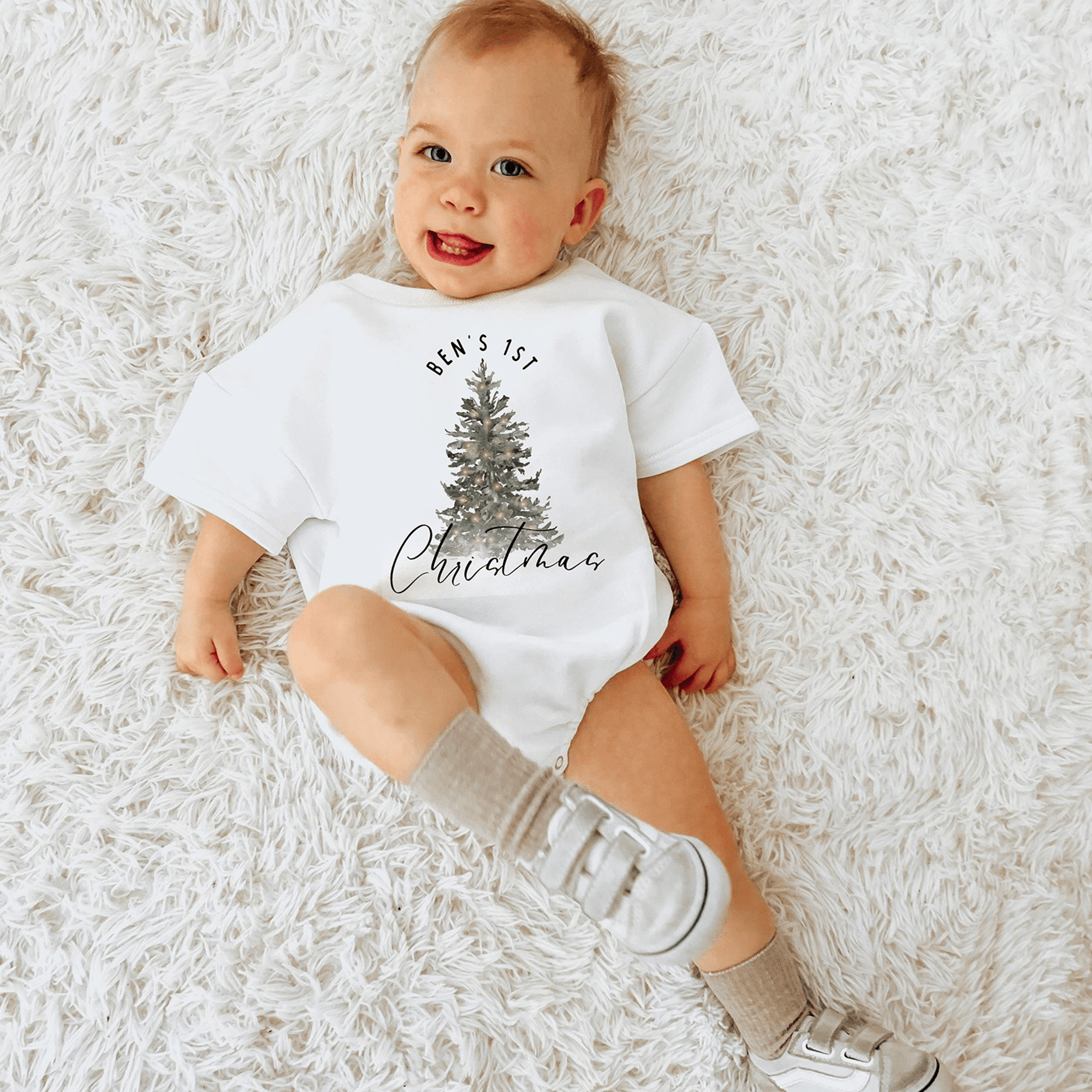 first christmas baby outfit, baby first christmas bodysuit, personalized my first christmas one piece, newborn holiday g