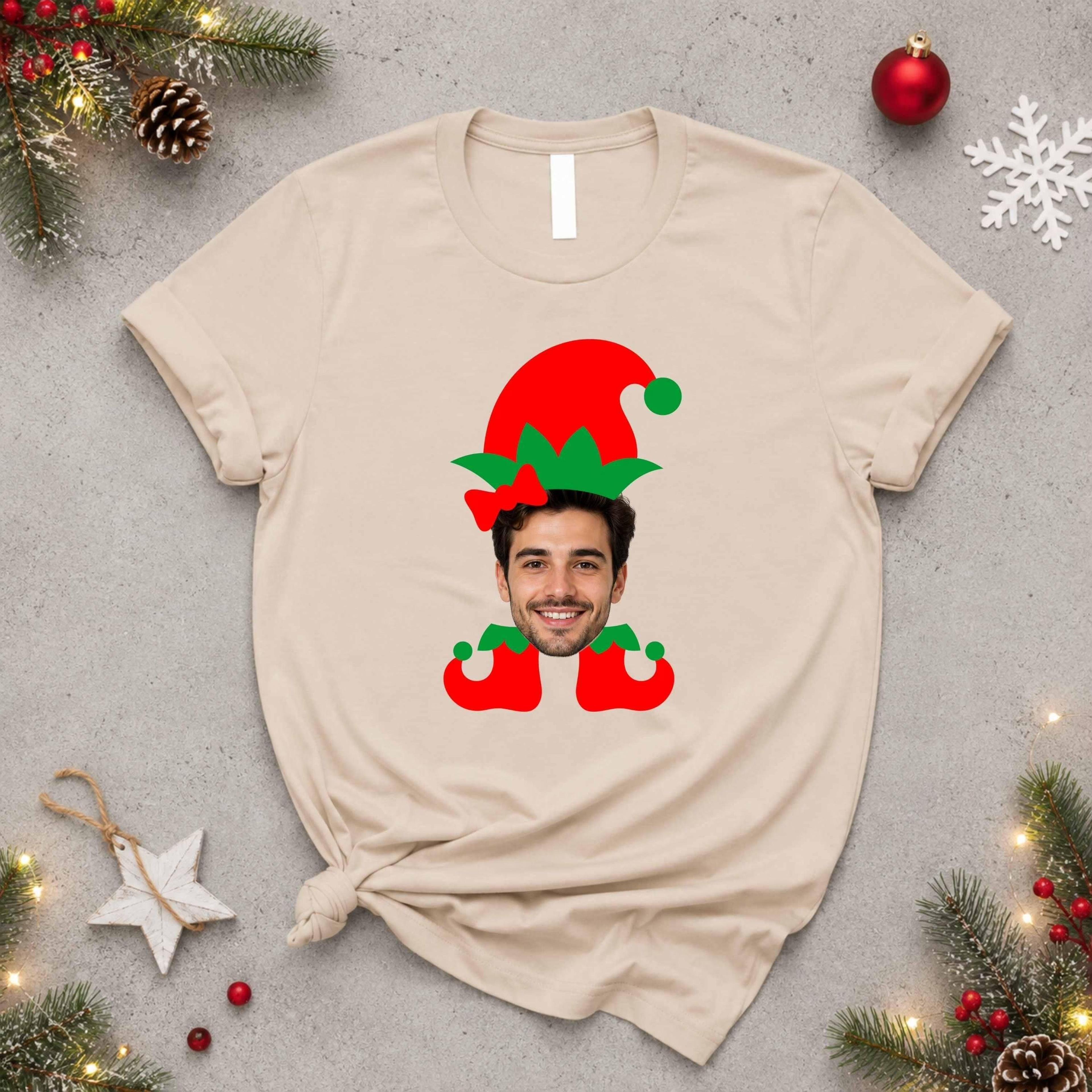 personalized family christmas shirts, custom face elf shirt, funny matching christmas shirts, family christmas pajamas,