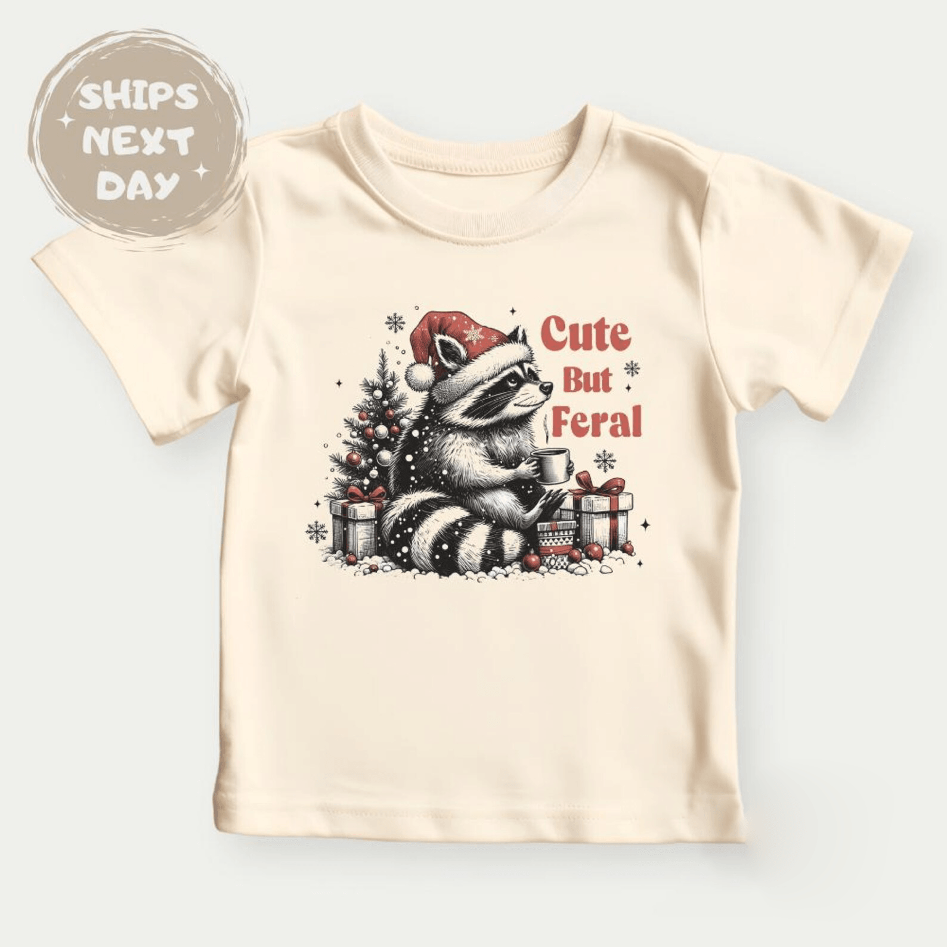 cute but feral funny toddler sweatshirt, funny raccoon toddler sweater, wild child kids sweatshirt, cute gift