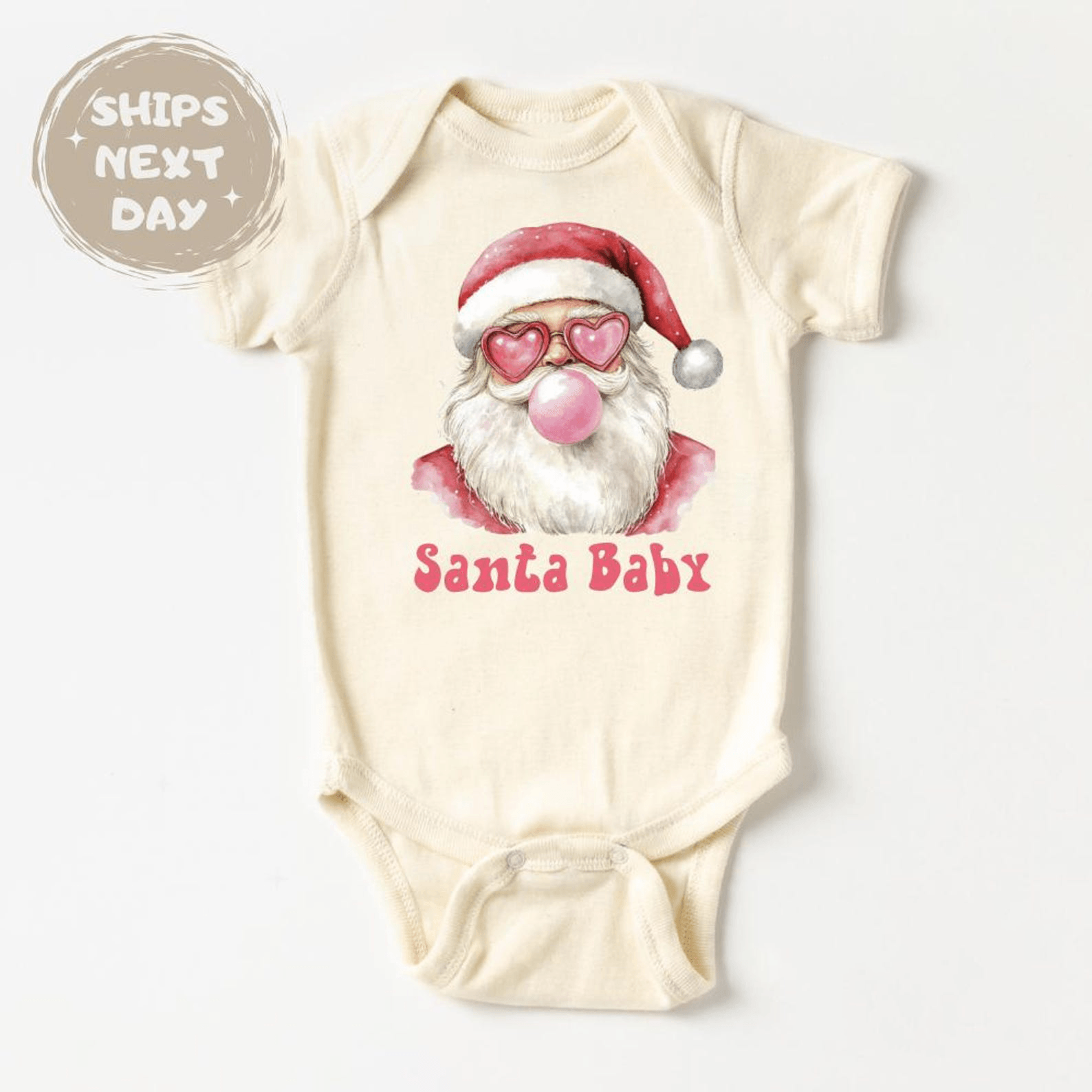 cute santa baby bodysuit, baby girl christmas onesie, santa baby outfit, first christmas bodysuit, holiday baby gift