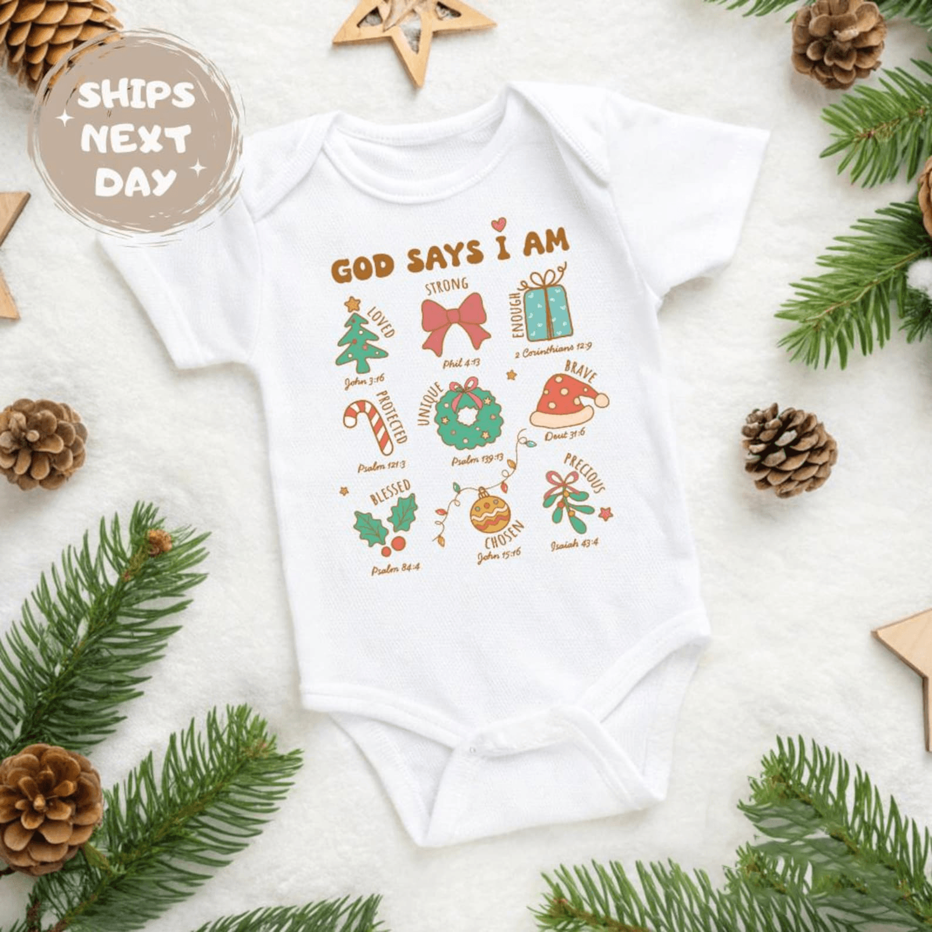 god says i am christmas sweatshirt for kids, christian christmas sweatshirt, faith based kids sweater, religious holiday