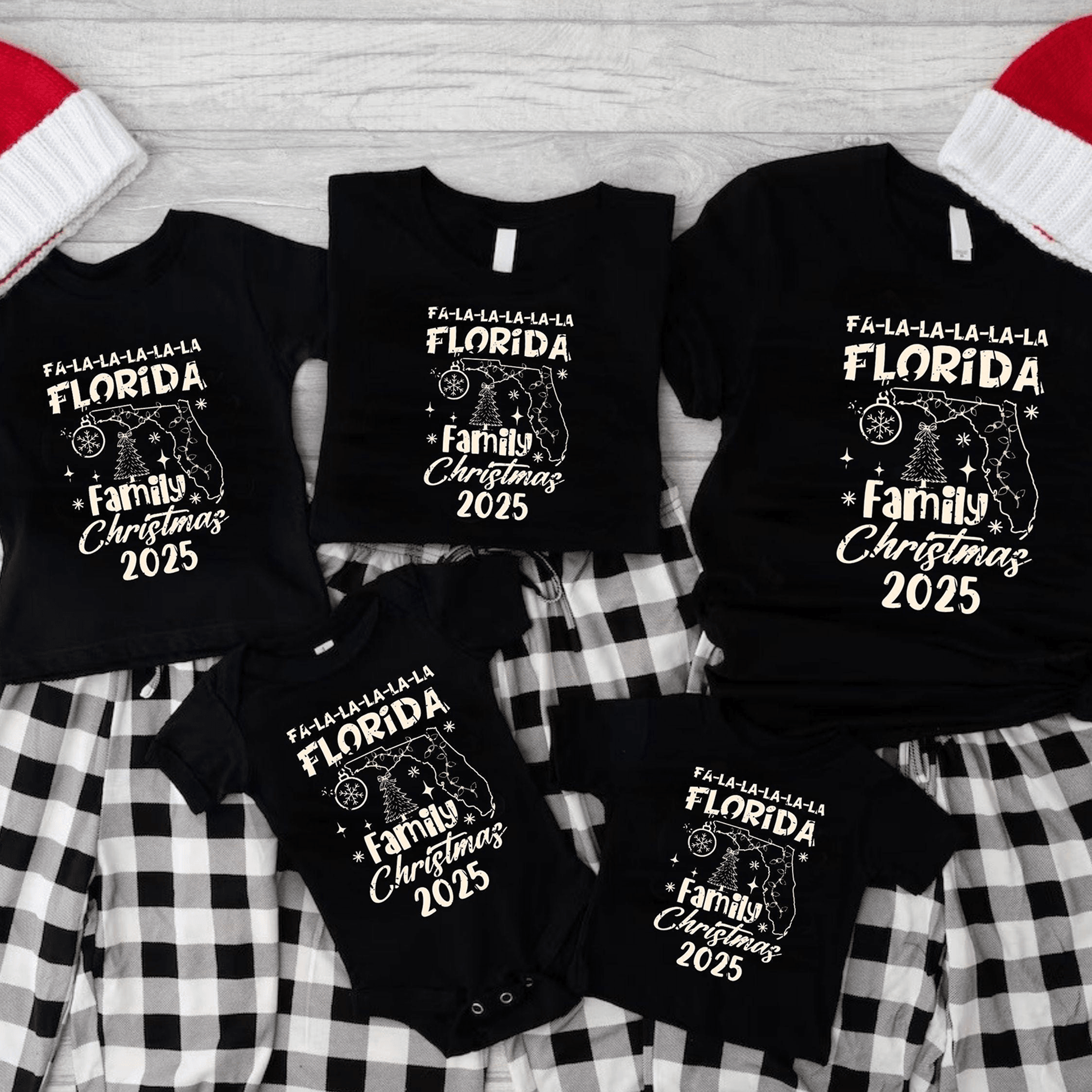 fa la la la florida family christmas shirt, funny florida christmas tee, tropical holiday shirt, matching family xmas gi