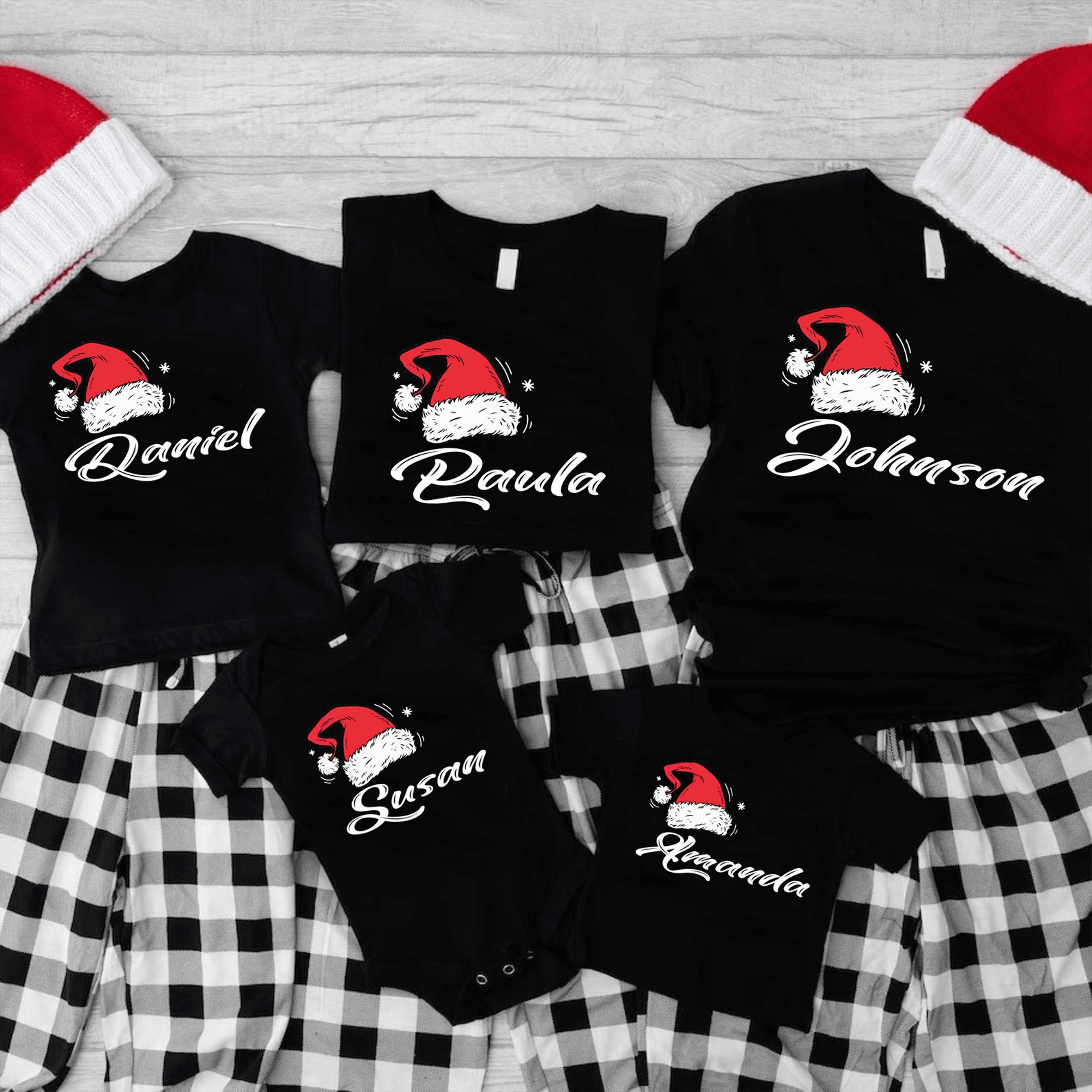 personalized name christmas family shirt, custom family christmas tee, matching family holiday shirt, custom christmas g