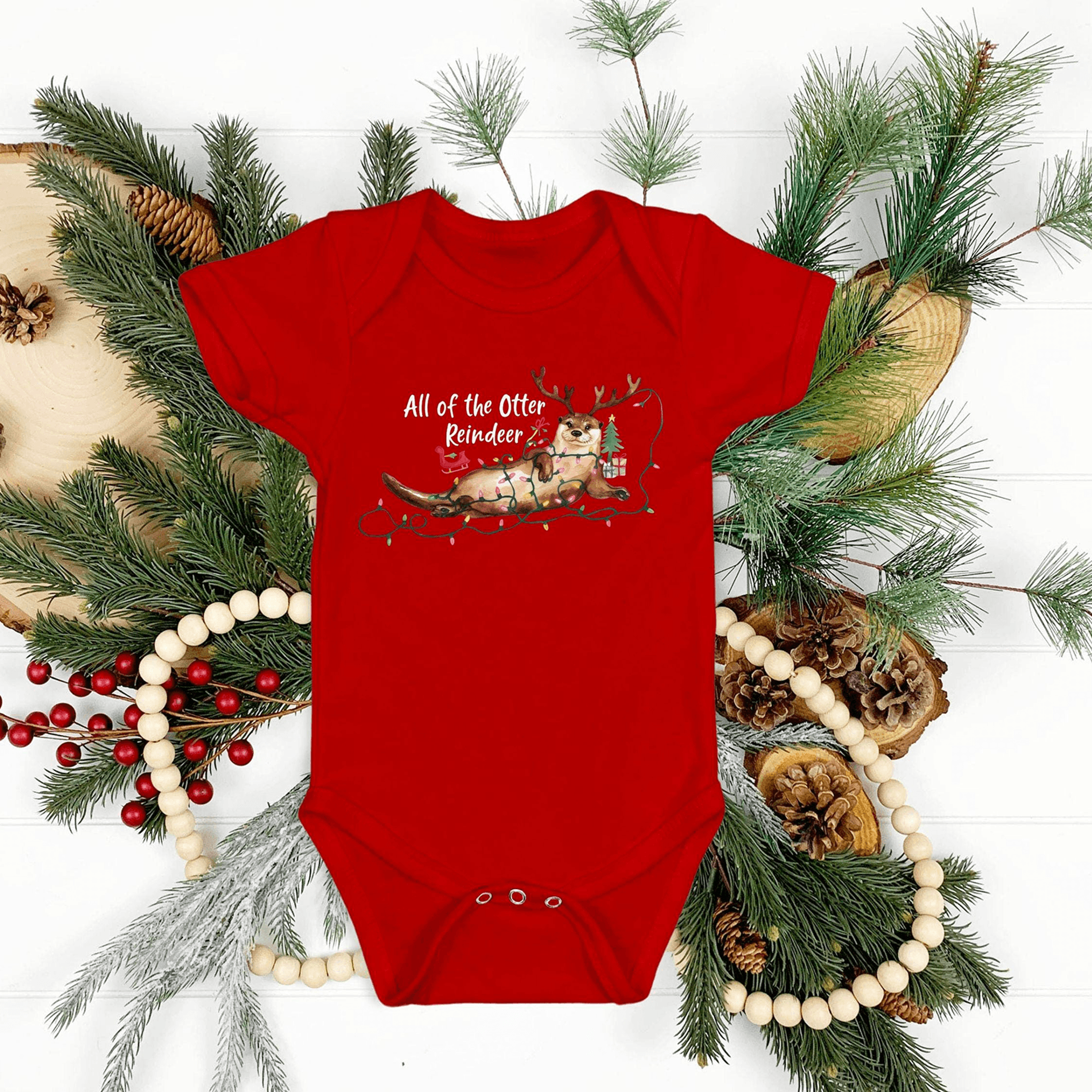 funny all of the otter reindeer shirt, cute christmas otter tee, holiday animal pun shirt, otter lover christmas gift