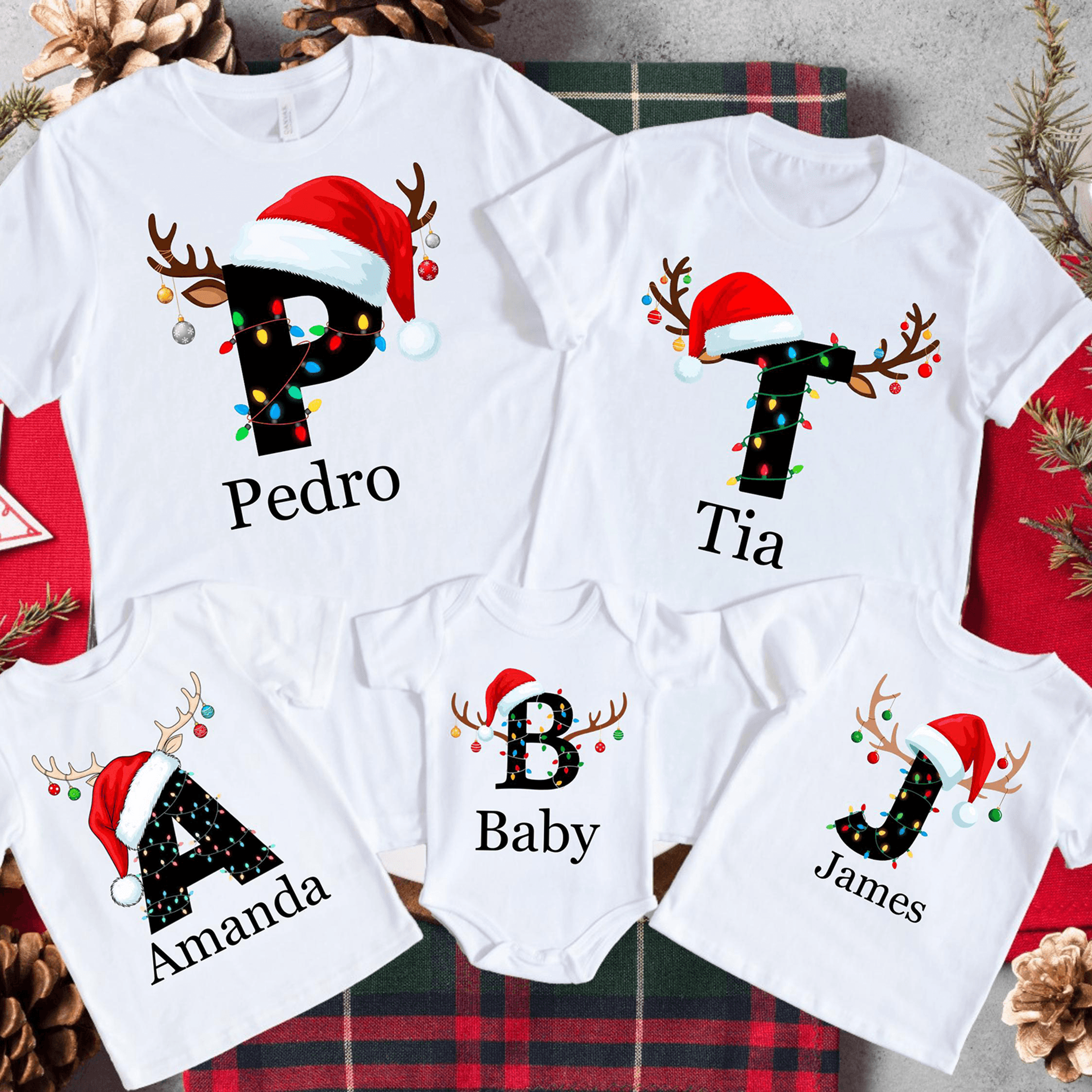 custom christmas family name 2025 shirt, personalized family christmas tee, matching holiday shirt, custom christmas gif