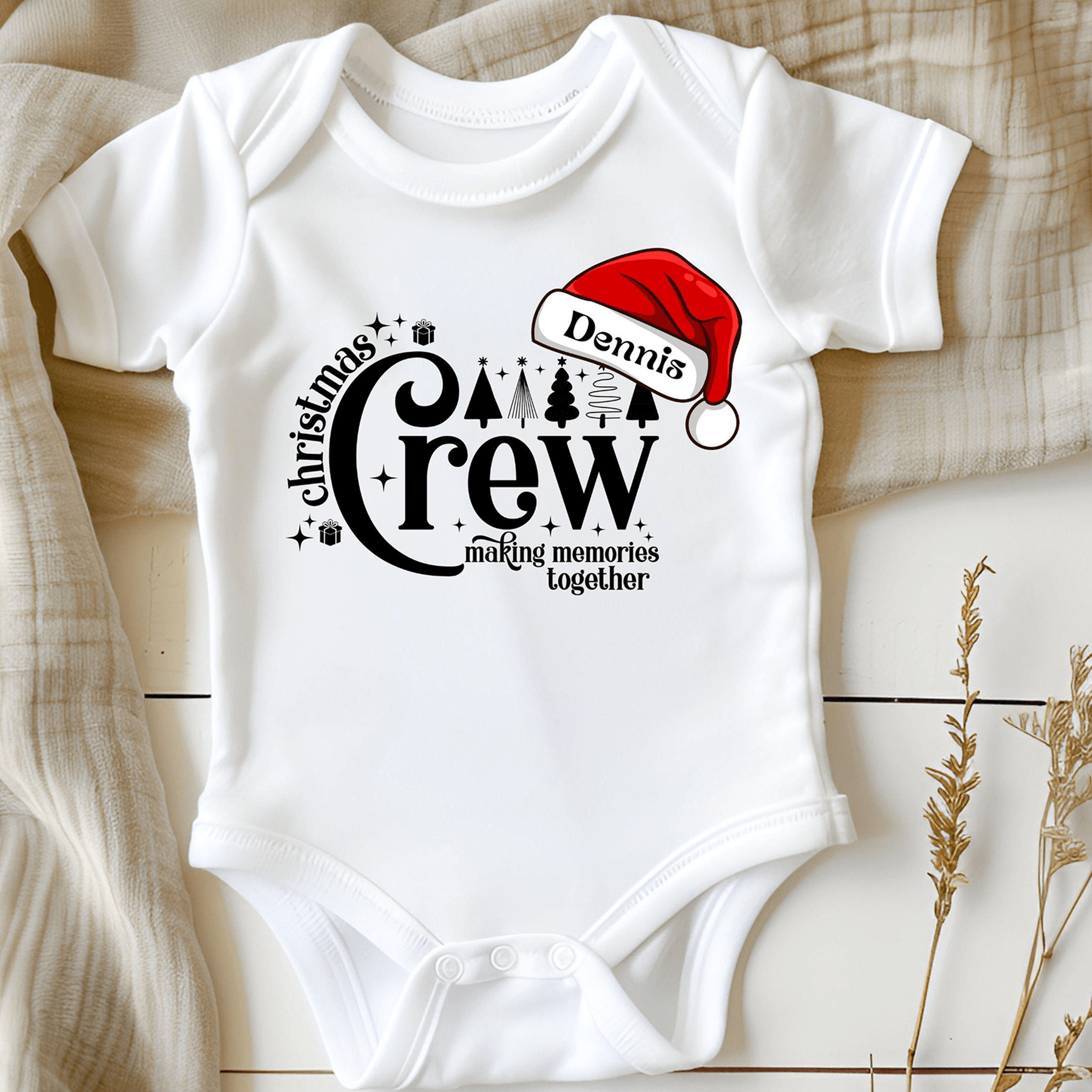 personalized christmas crew shirt, custom name family christmas tee, matching holiday shirt, personalized christmas gift