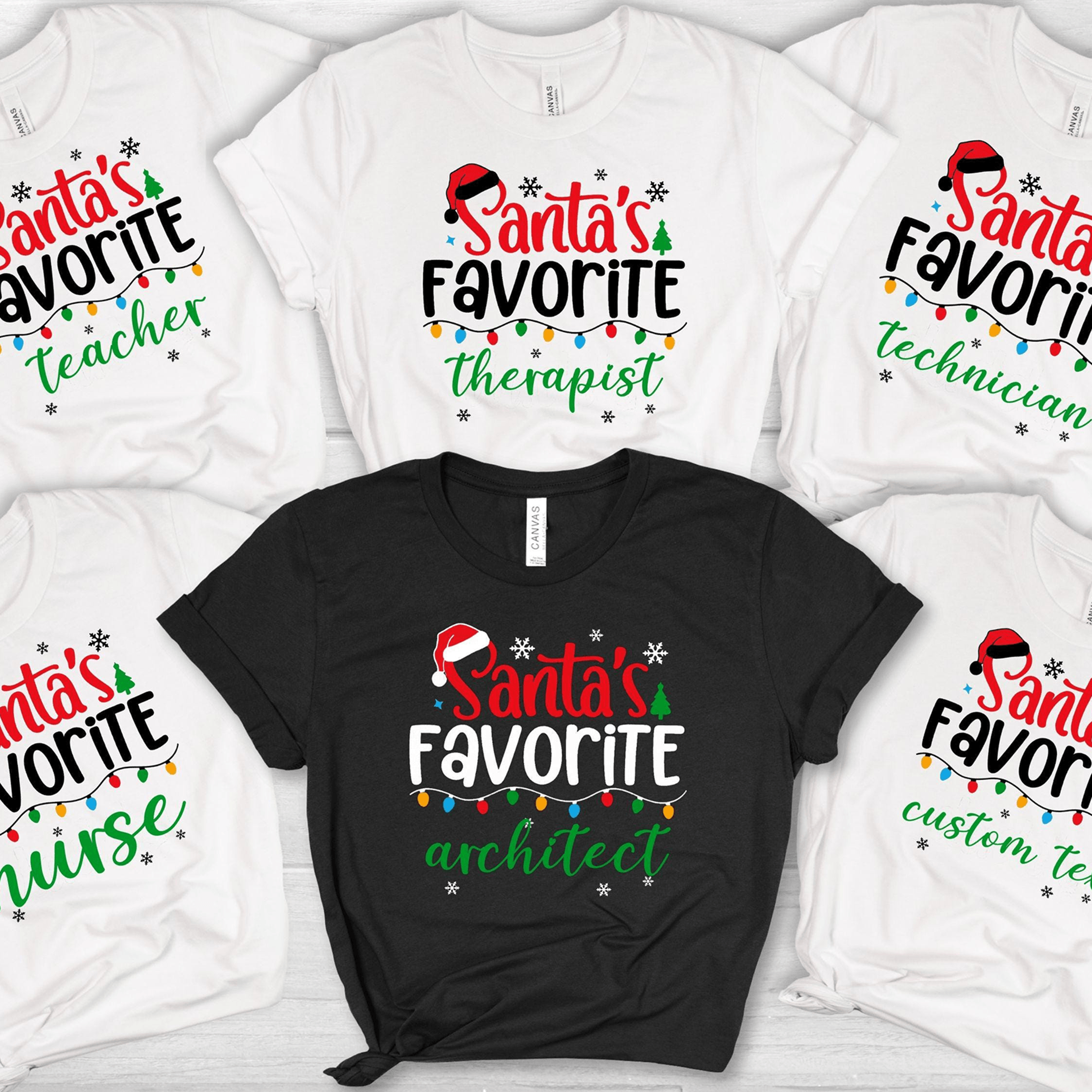 santa's favorite custom christmas shirt, personalized santa favorite tee, matching family holiday shirt, custom christma