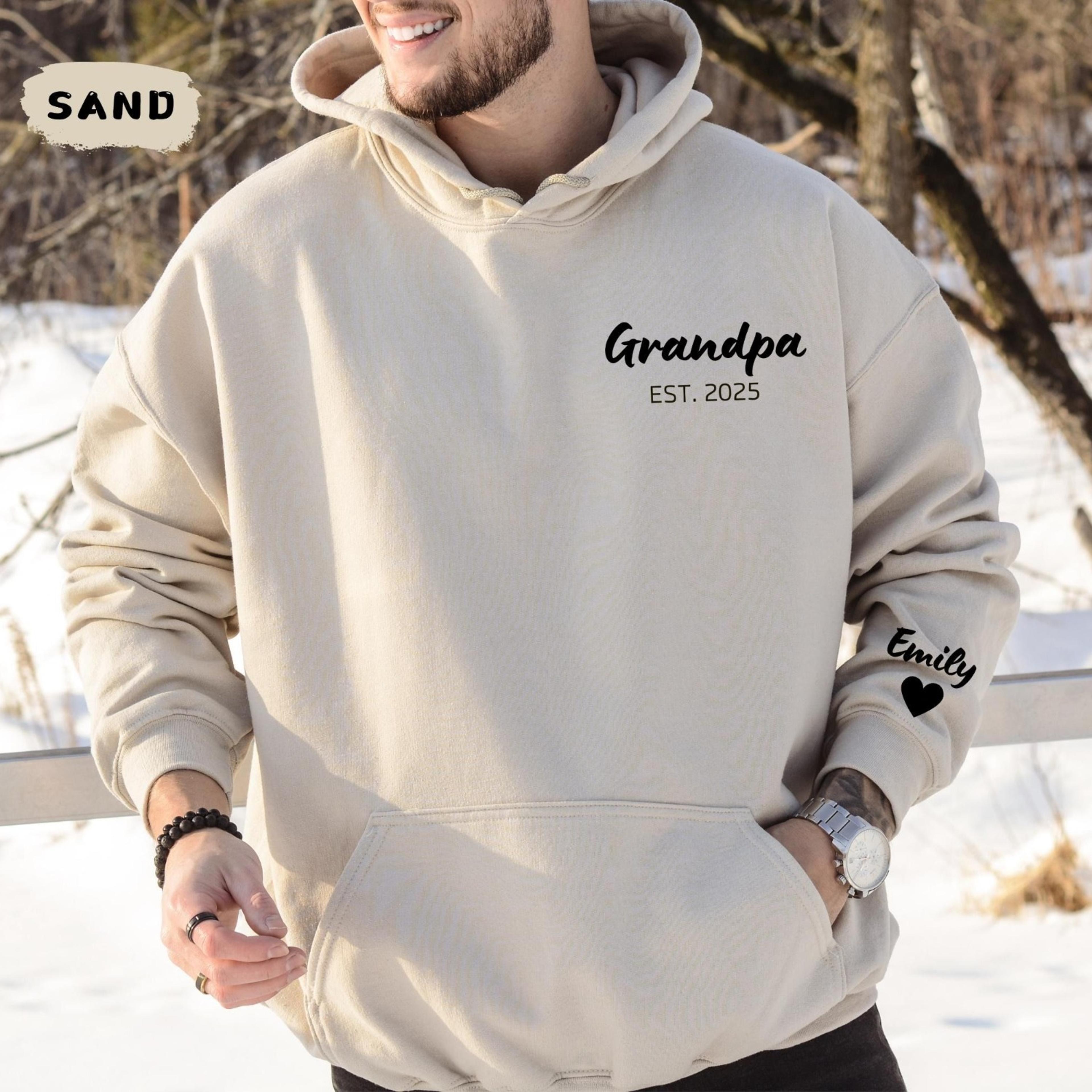 personalized grandpa est 2025 sweatshirt hoodie, grandpa hoodie, custom grandpa gift, grandpa hoodie, grandfather gift